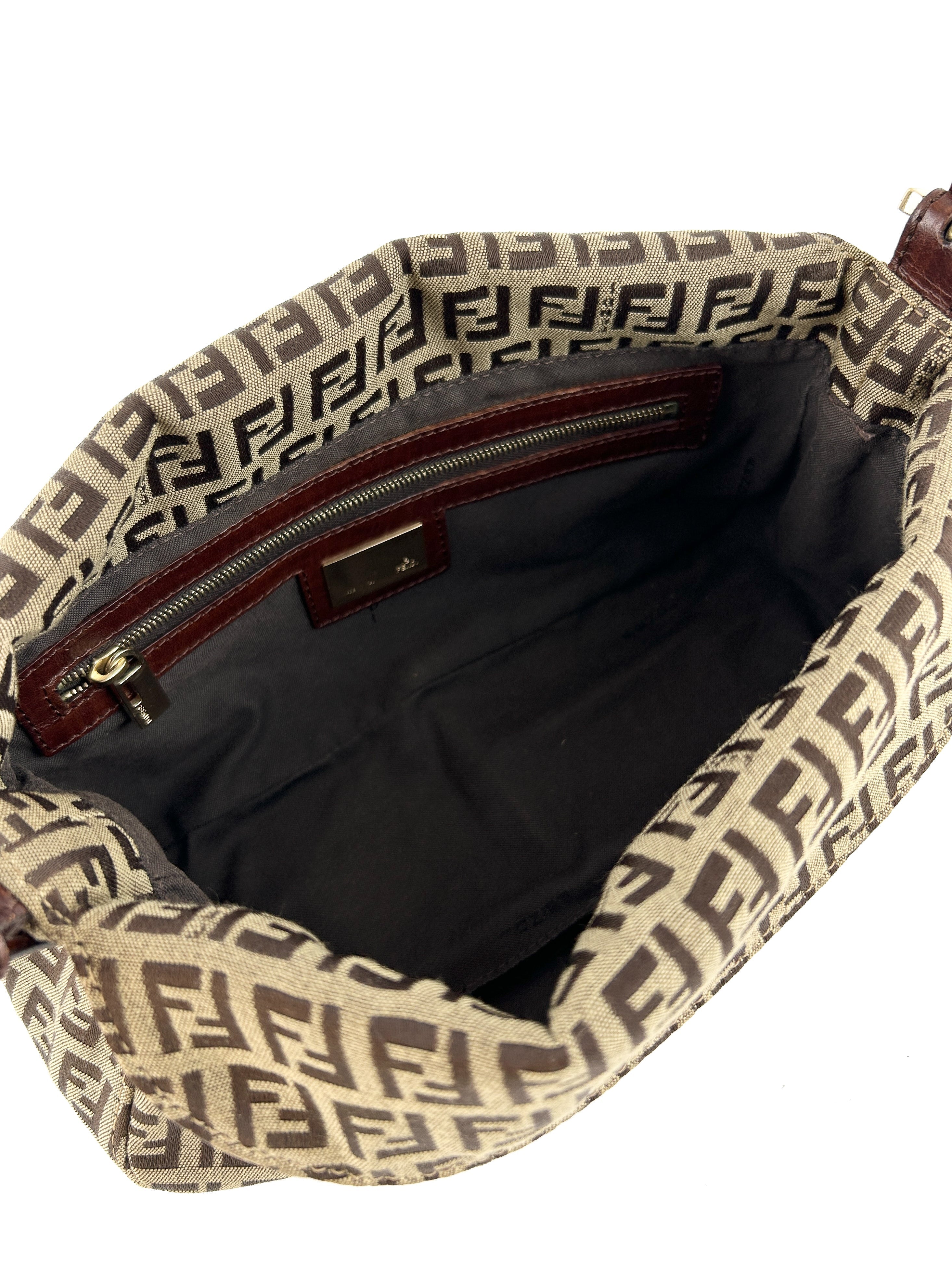 Vintage Fendi Zucca Baguette Shoulder Bag