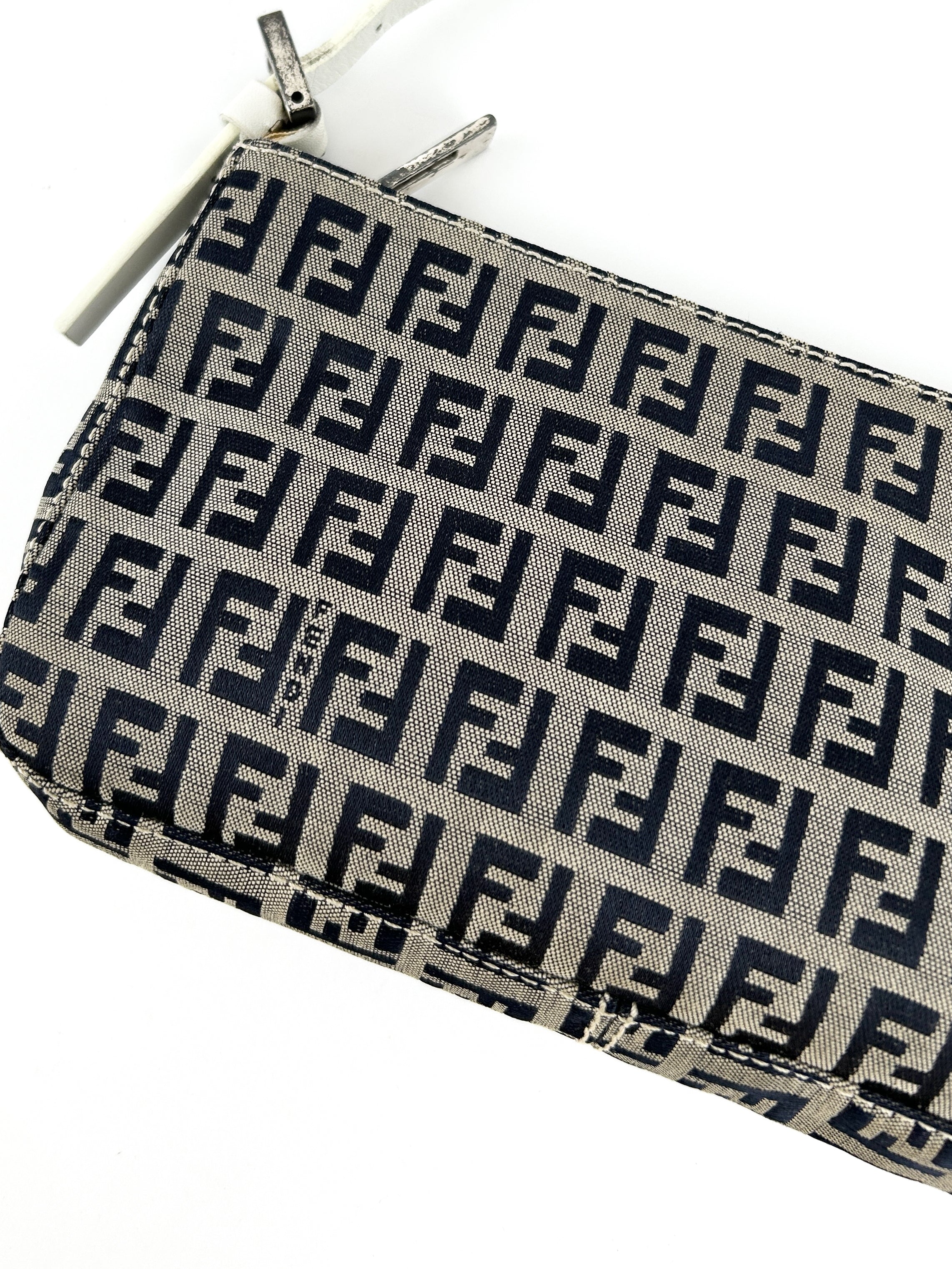 Vintage Fendi Zucca Grey Monogram Shoulder Bag