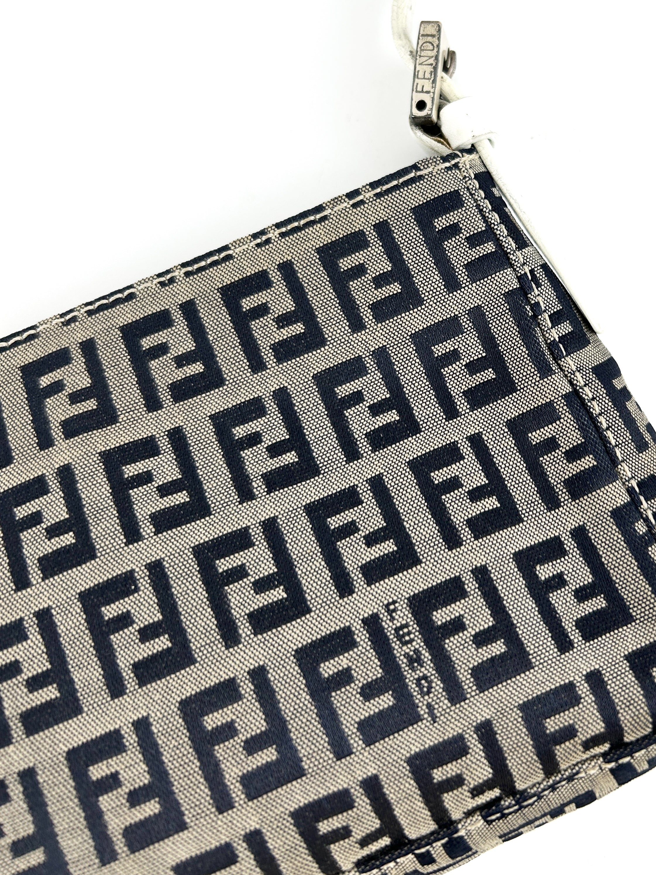 Vintage Fendi Zucca Grey Monogram Shoulder Bag