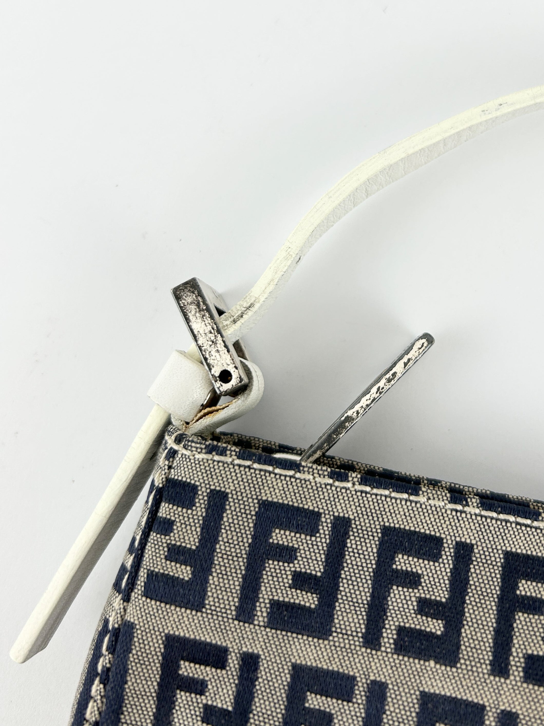 Vintage Fendi Zucca Grey Monogram Shoulder Bag