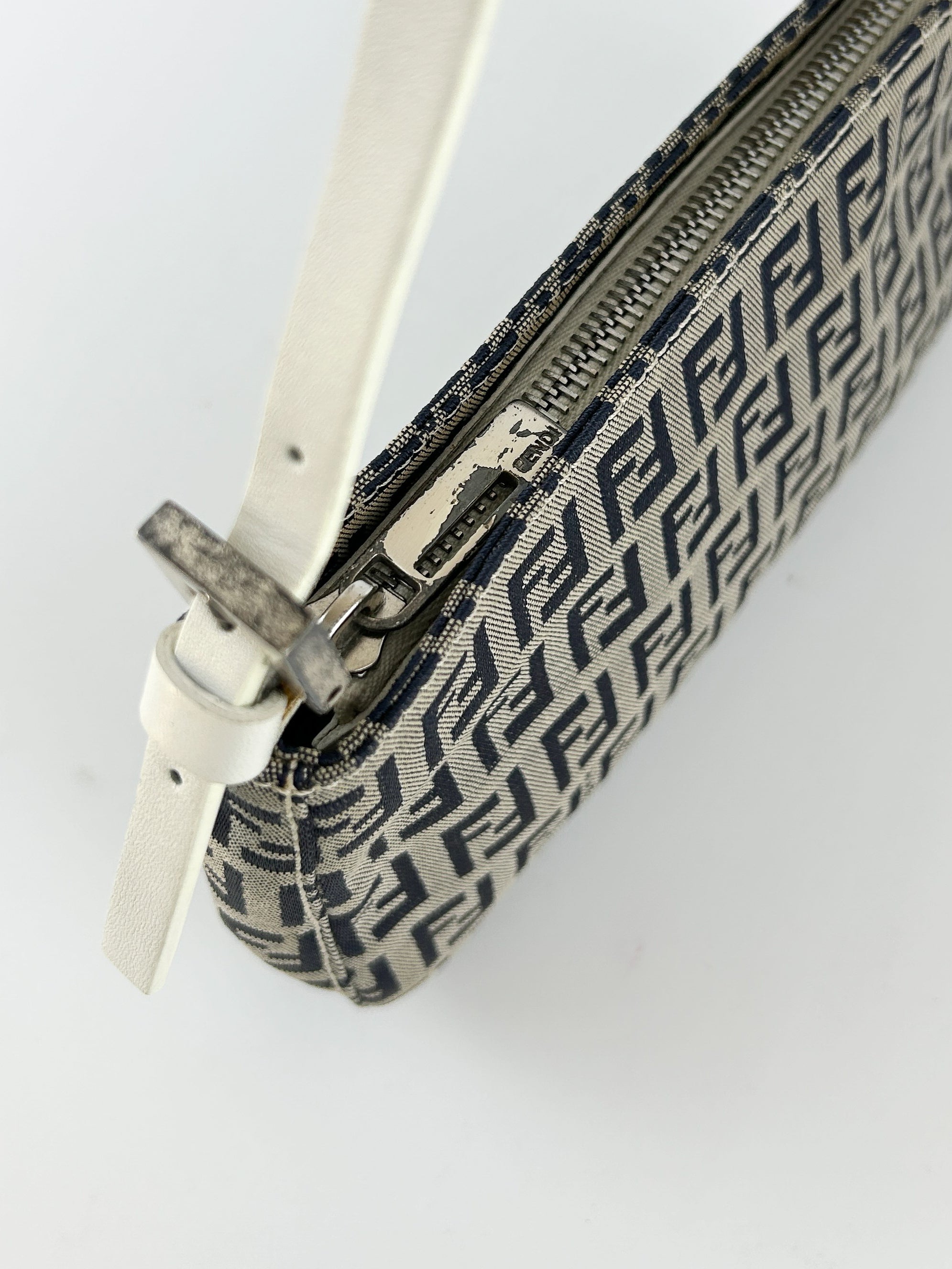 Vintage Fendi Zucca Grey Monogram Shoulder Bag