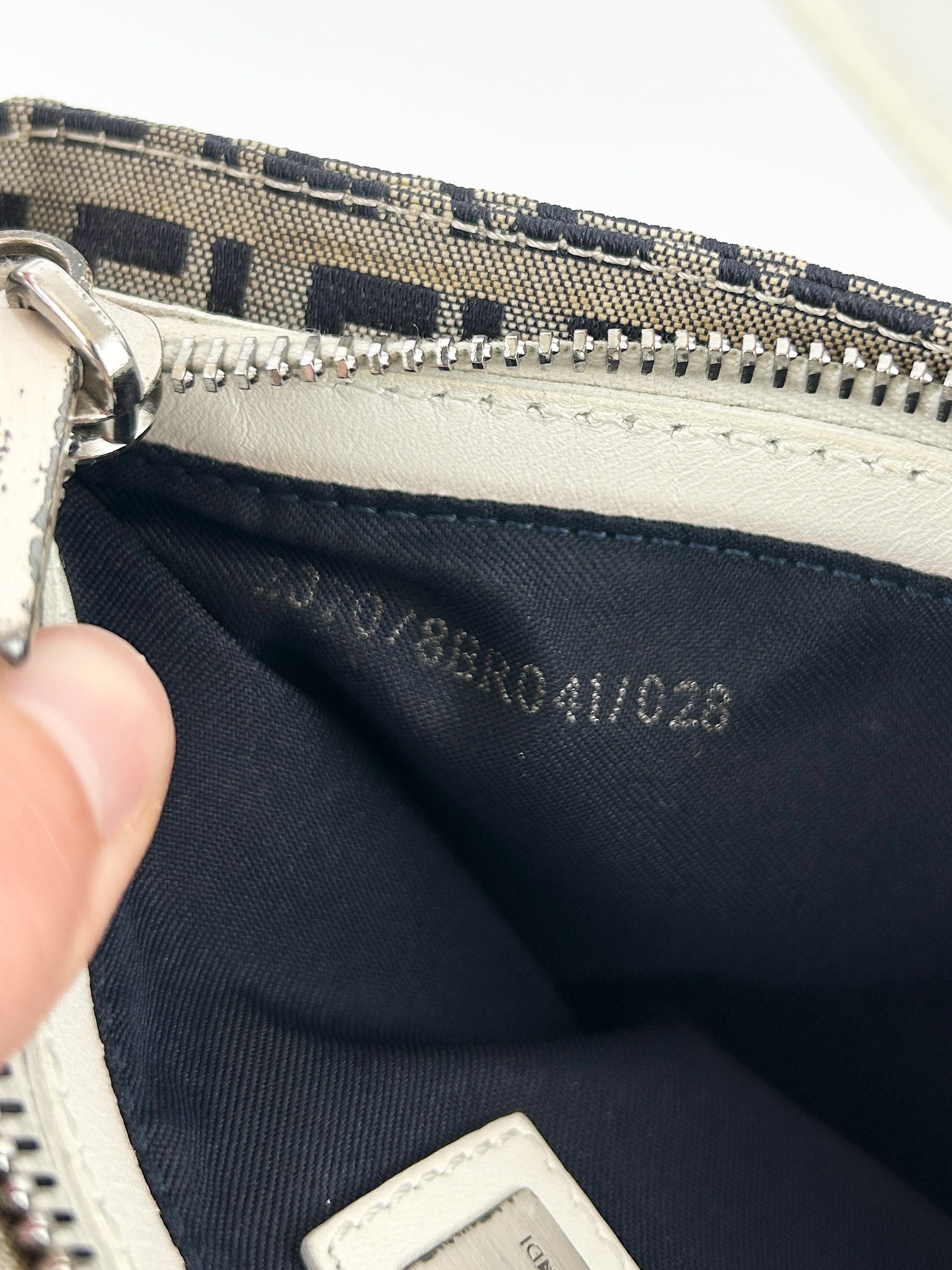 Vintage Fendi Zucca Grey Monogram Shoulder Bag