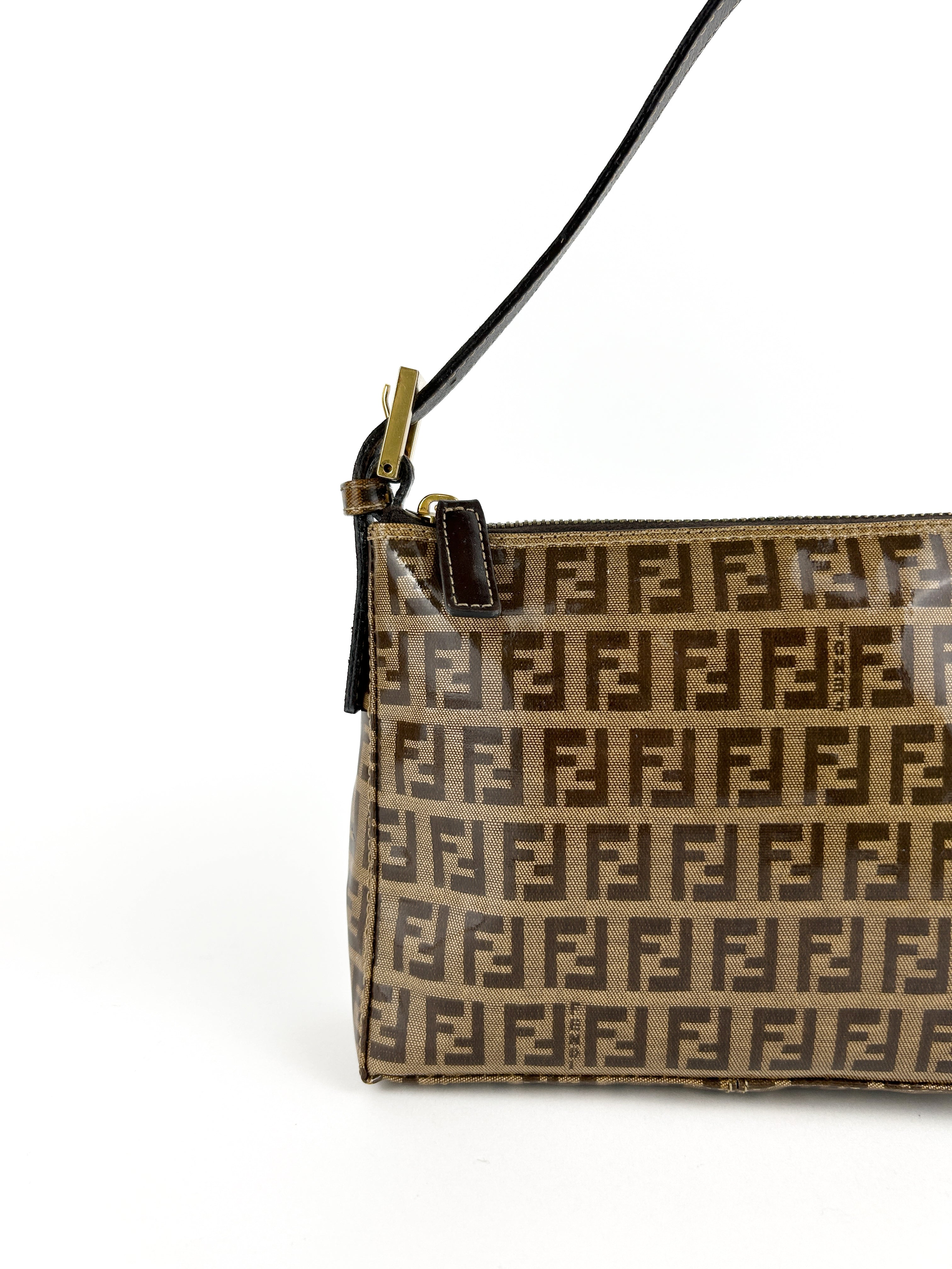 Vintage Fendi Zucca PVC Mini Shoulder Bag