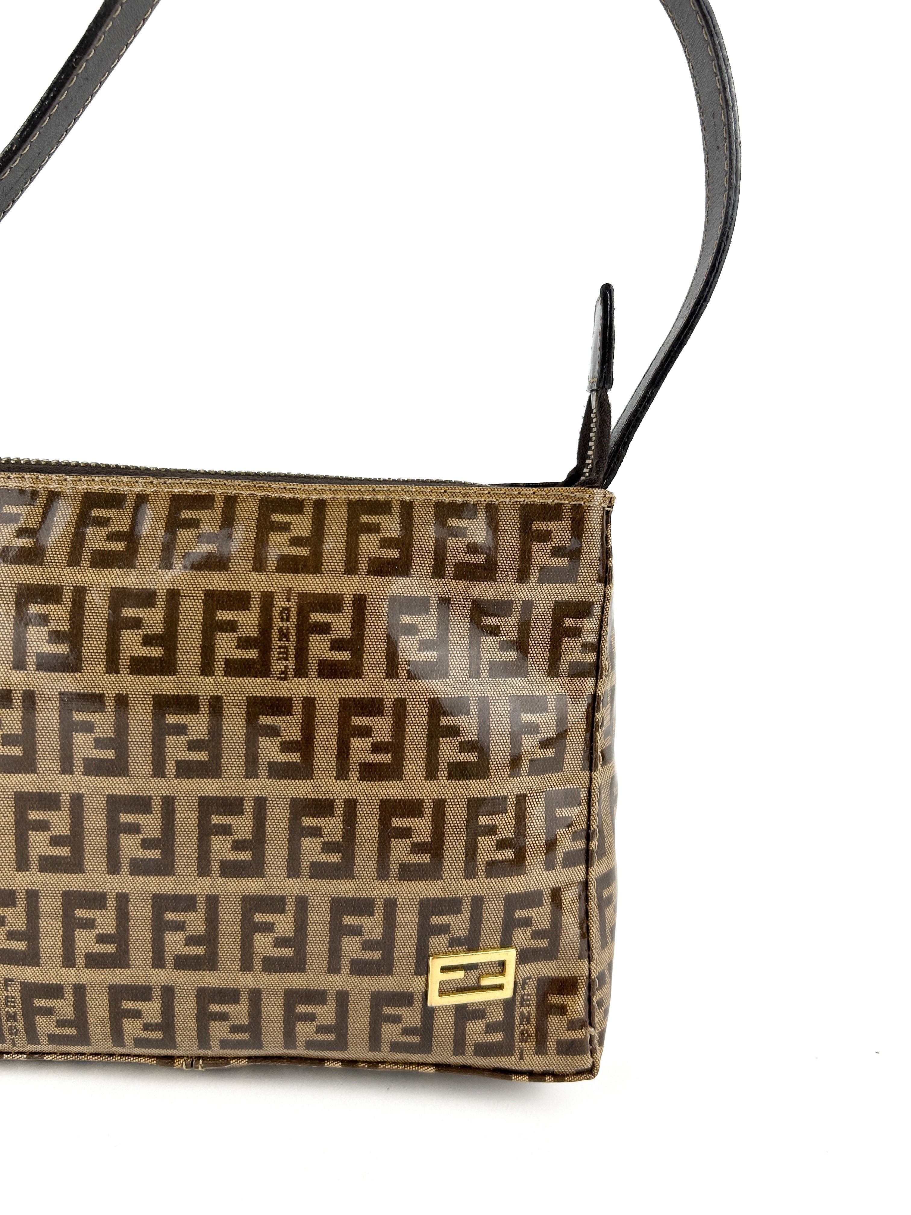 Vintage Fendi Zucca PVC Mini Shoulder Bag