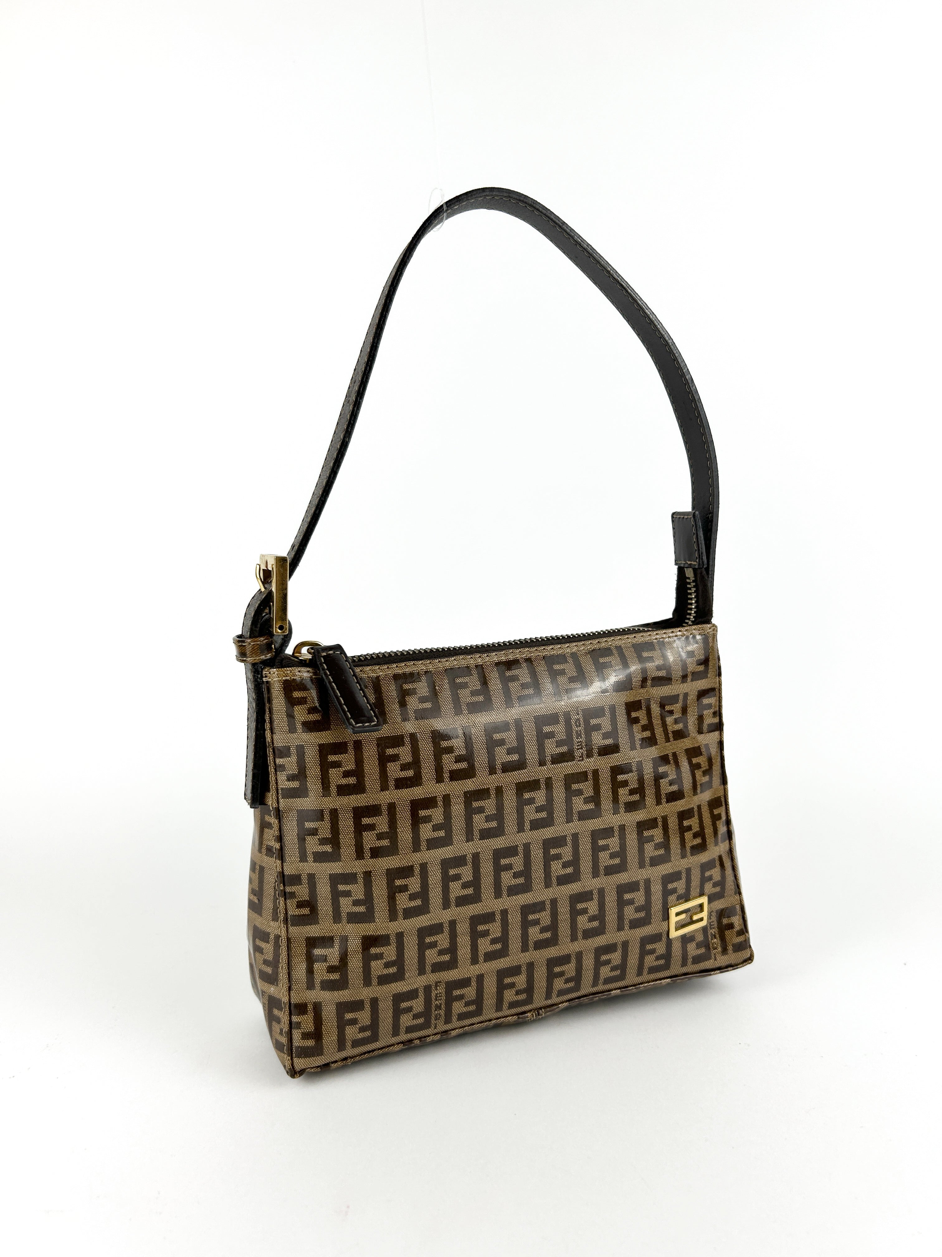 Vintage Fendi Zucca PVC Mini Shoulder Bag