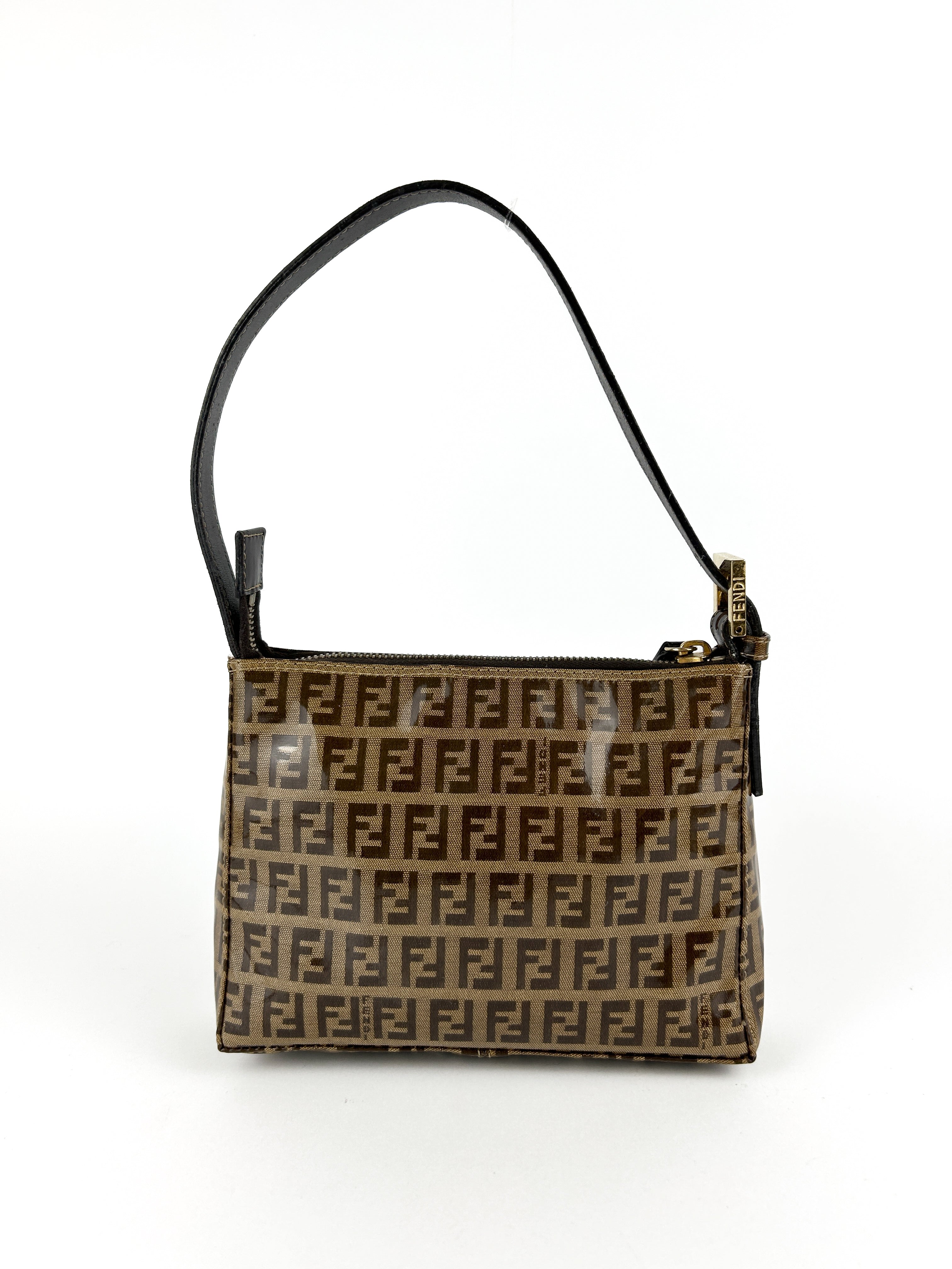 Vintage Fendi Zucca PVC Mini Shoulder Bag