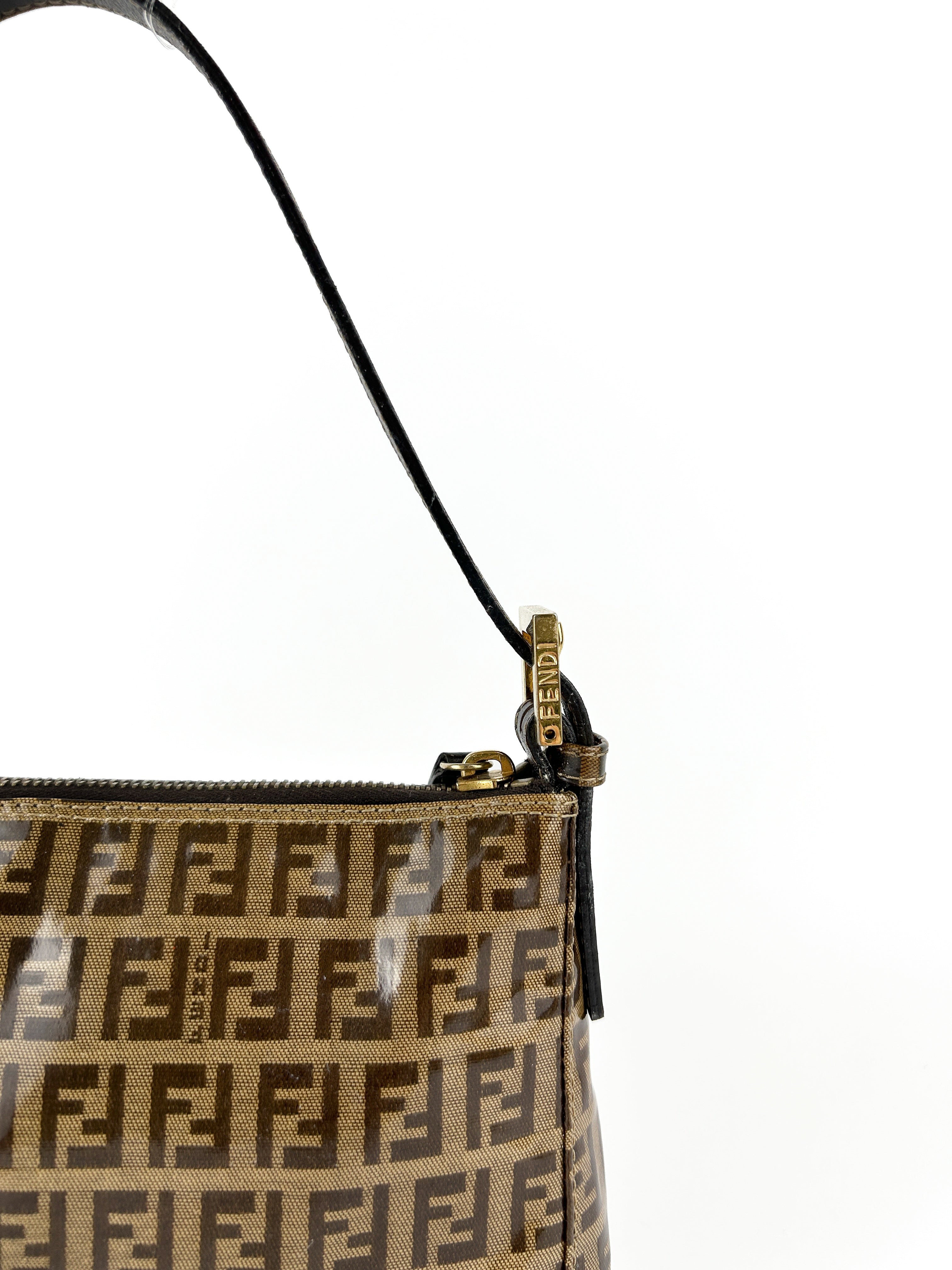 Vintage Fendi Zucca PVC Mini Shoulder Bag