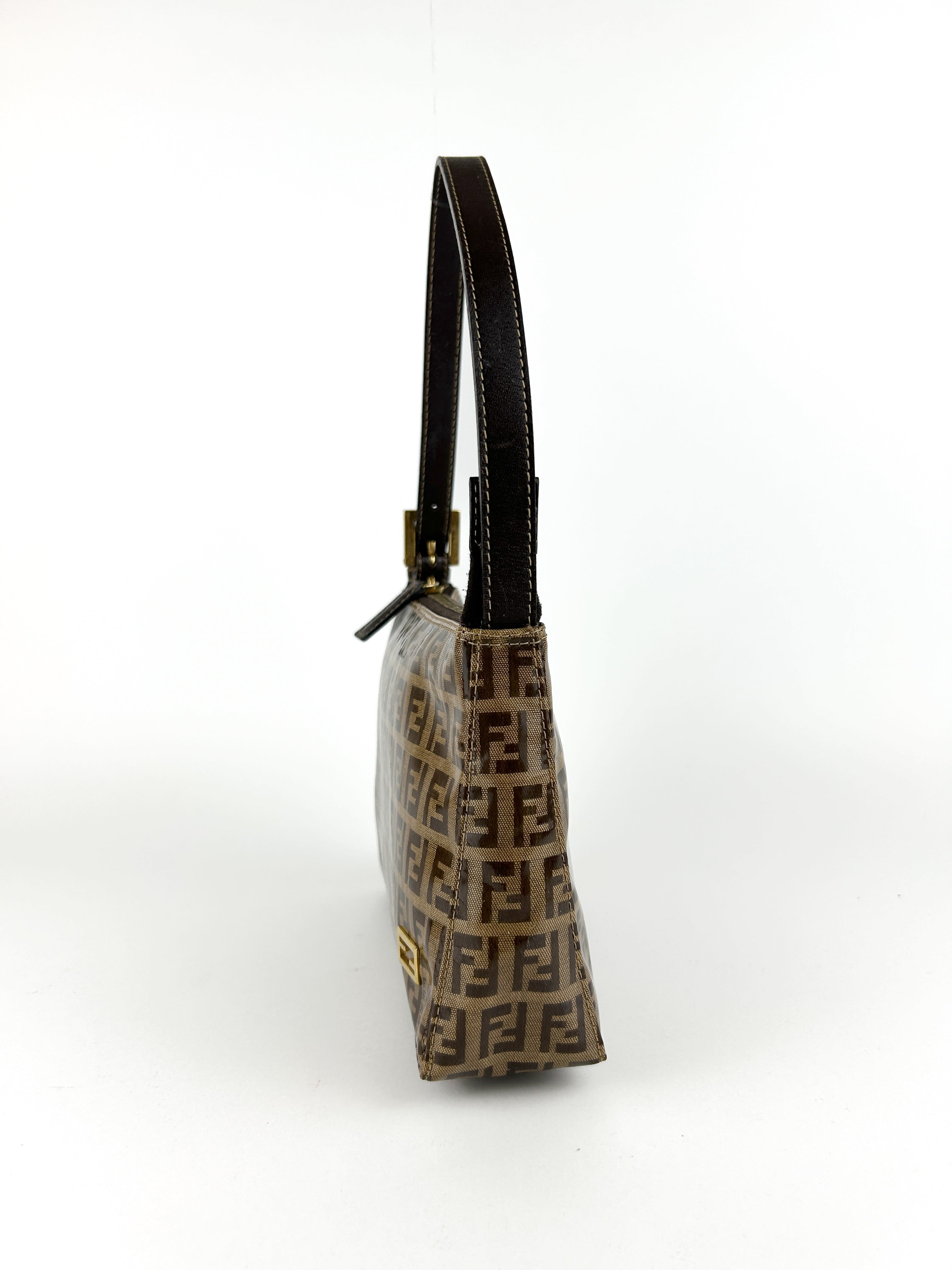 Vintage Fendi Zucca PVC Mini Shoulder Bag