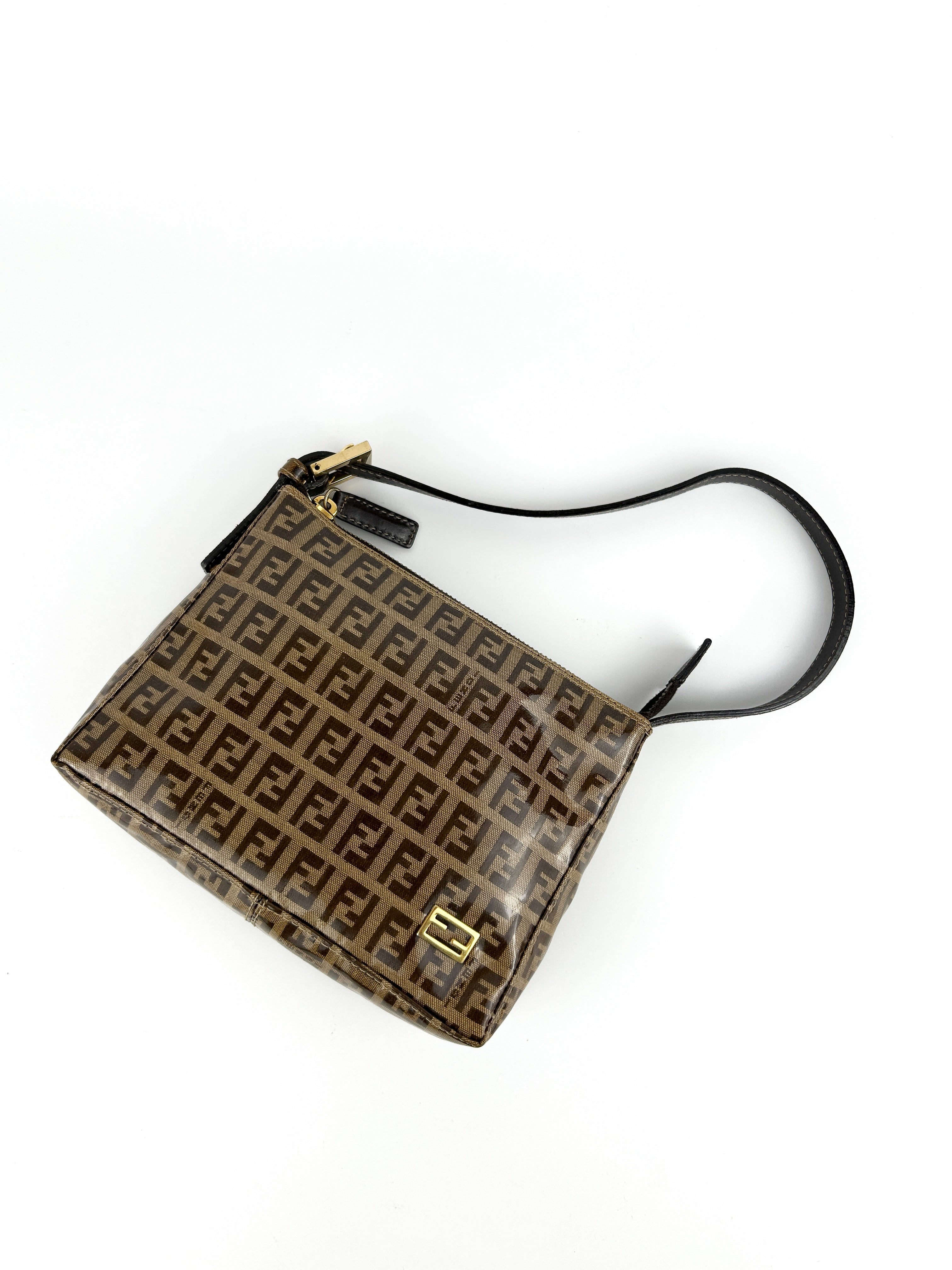 Vintage Fendi Zucca PVC Mini Shoulder Bag