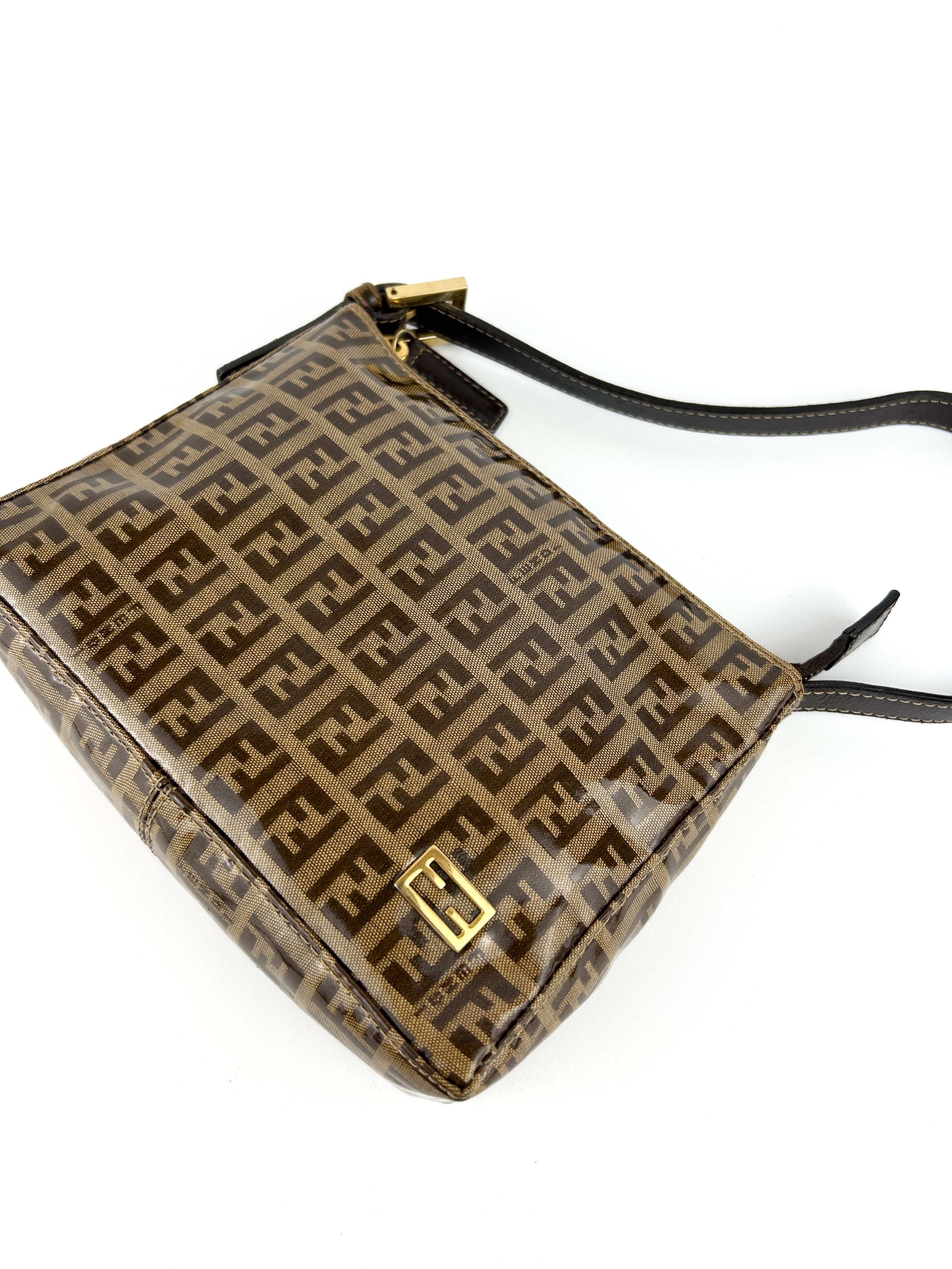 Vintage Fendi Zucca PVC Mini Shoulder Bag