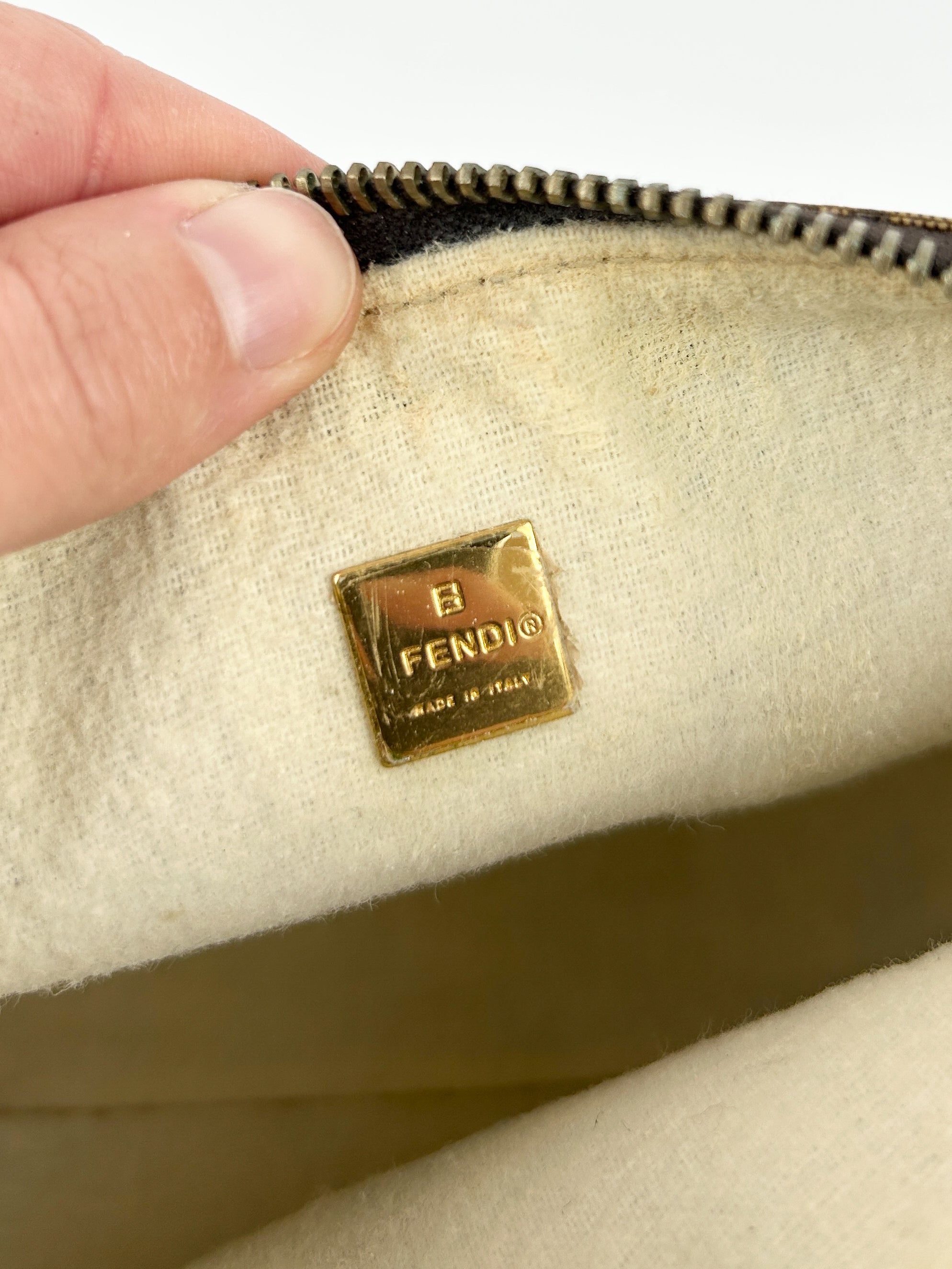 Vintage Fendi Zucca PVC Mini Shoulder Bag