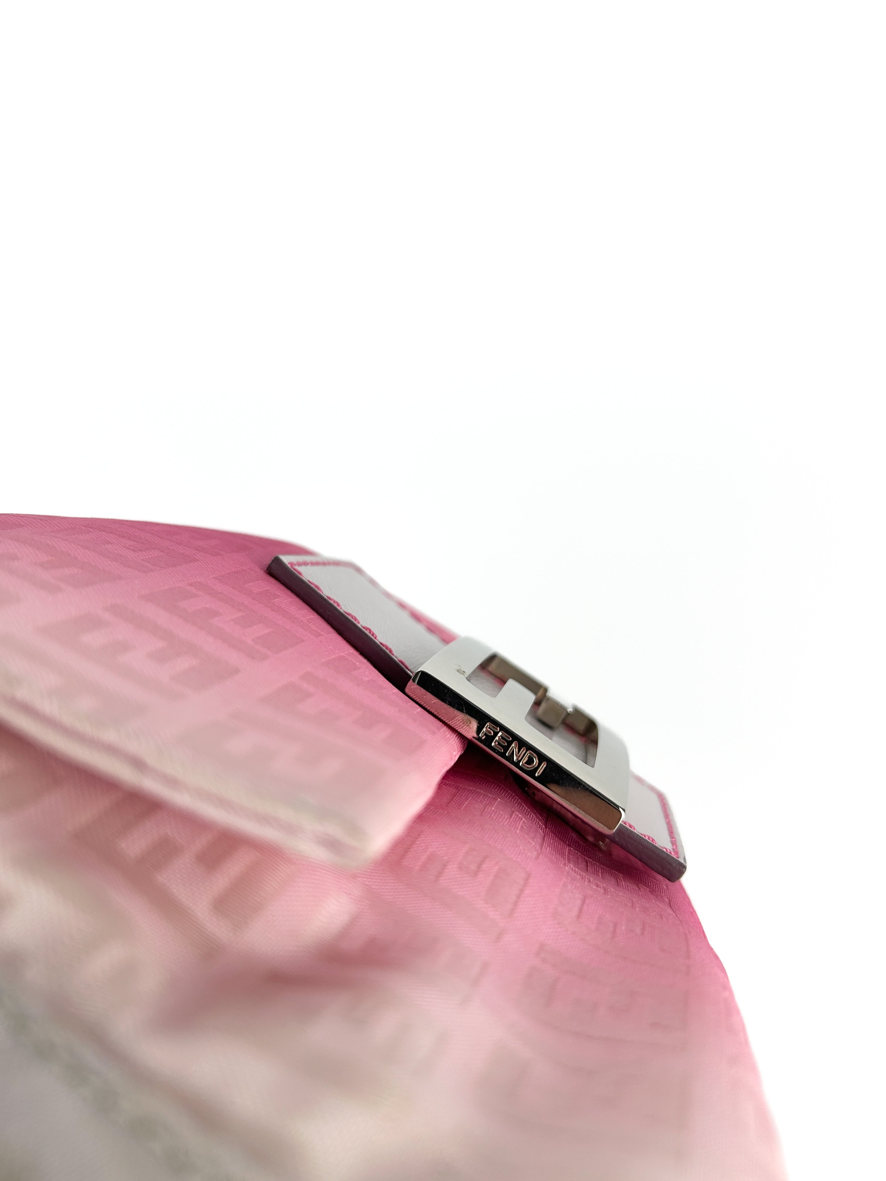 Fendi Zucca Pink Ombré Chain Mini Mamma Baguette Bag