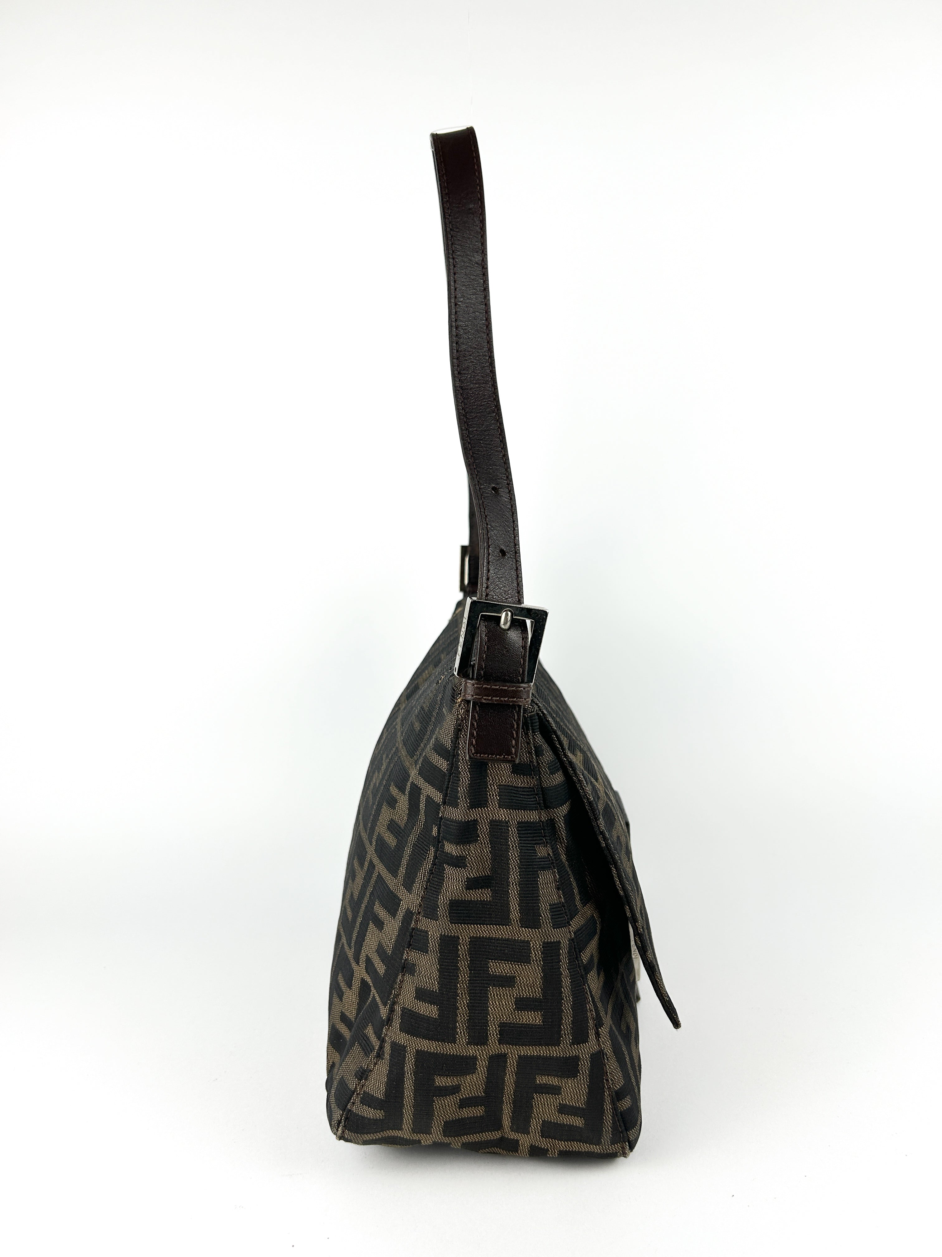 Vintage Fendi Zucca Mamma Baguette Shoulder Bag