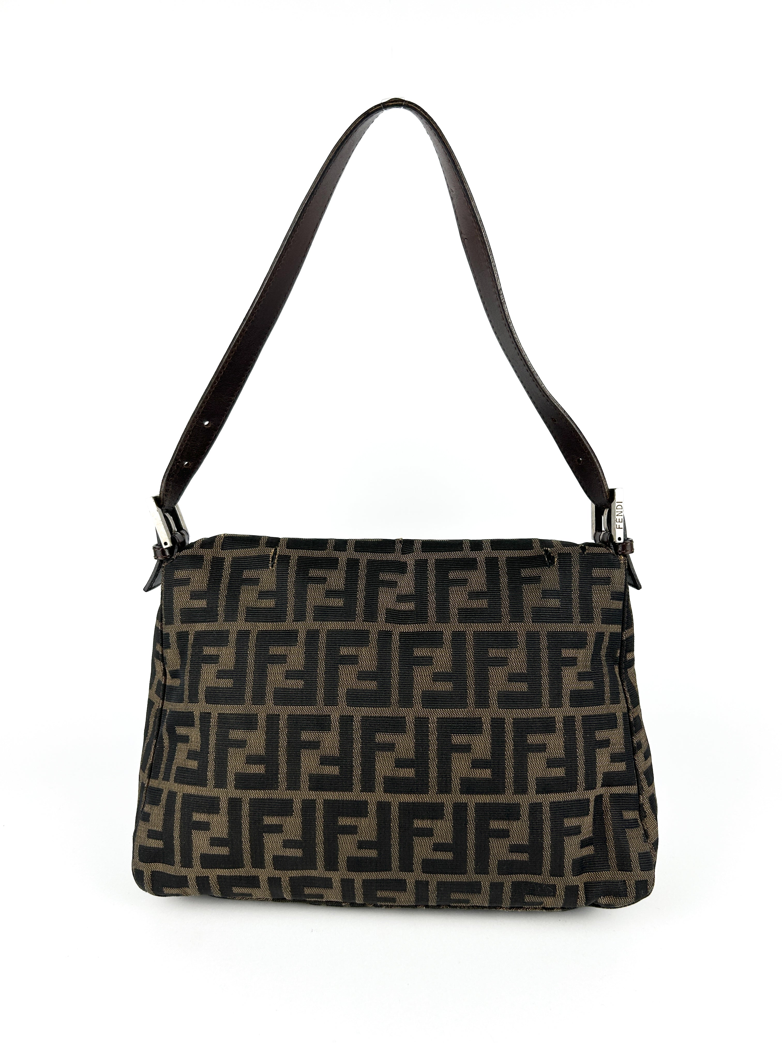 Vintage Fendi Zucca Mamma Baguette Shoulder Bag