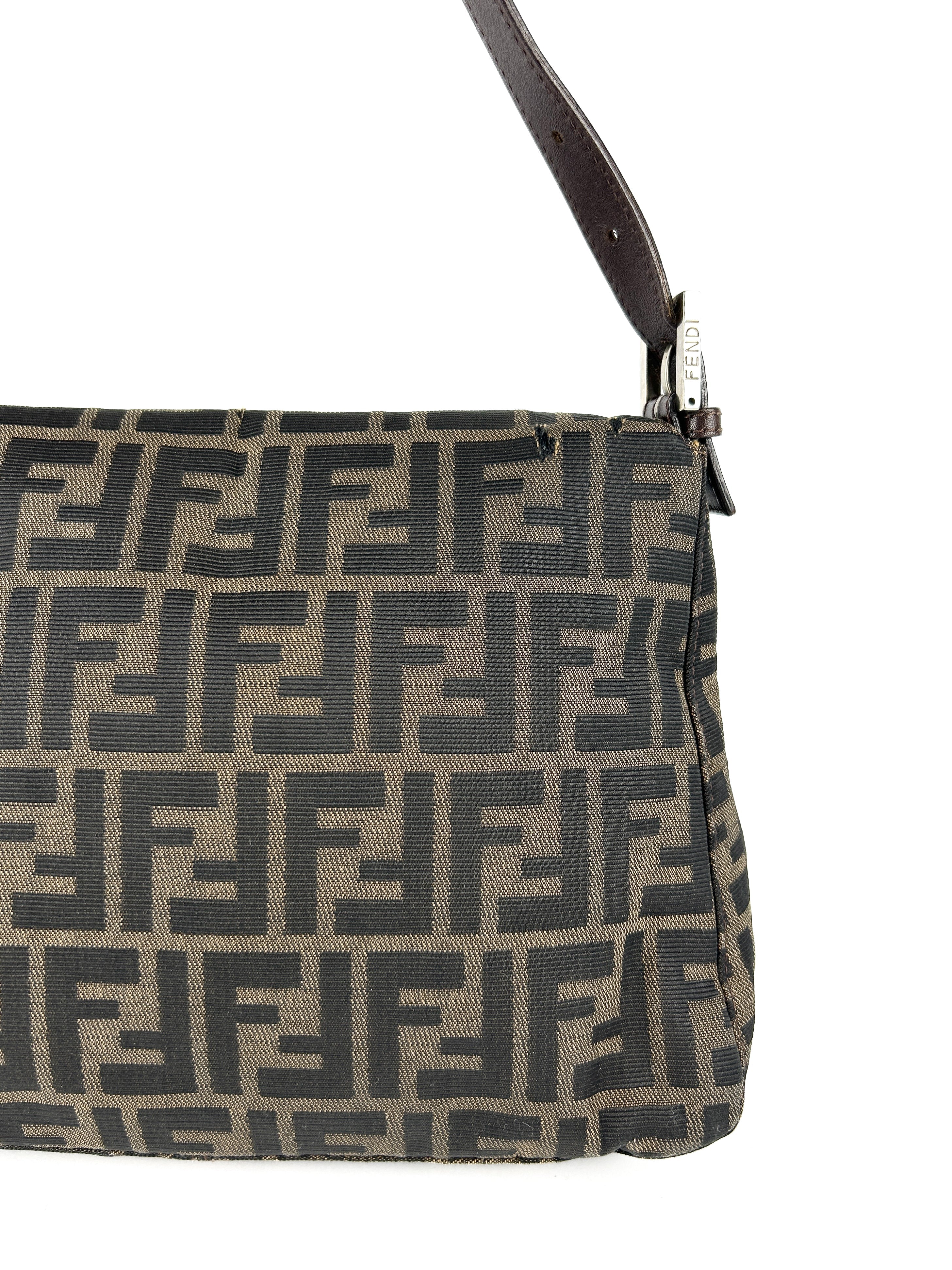 Vintage Fendi Zucca Mamma Baguette Shoulder Bag
