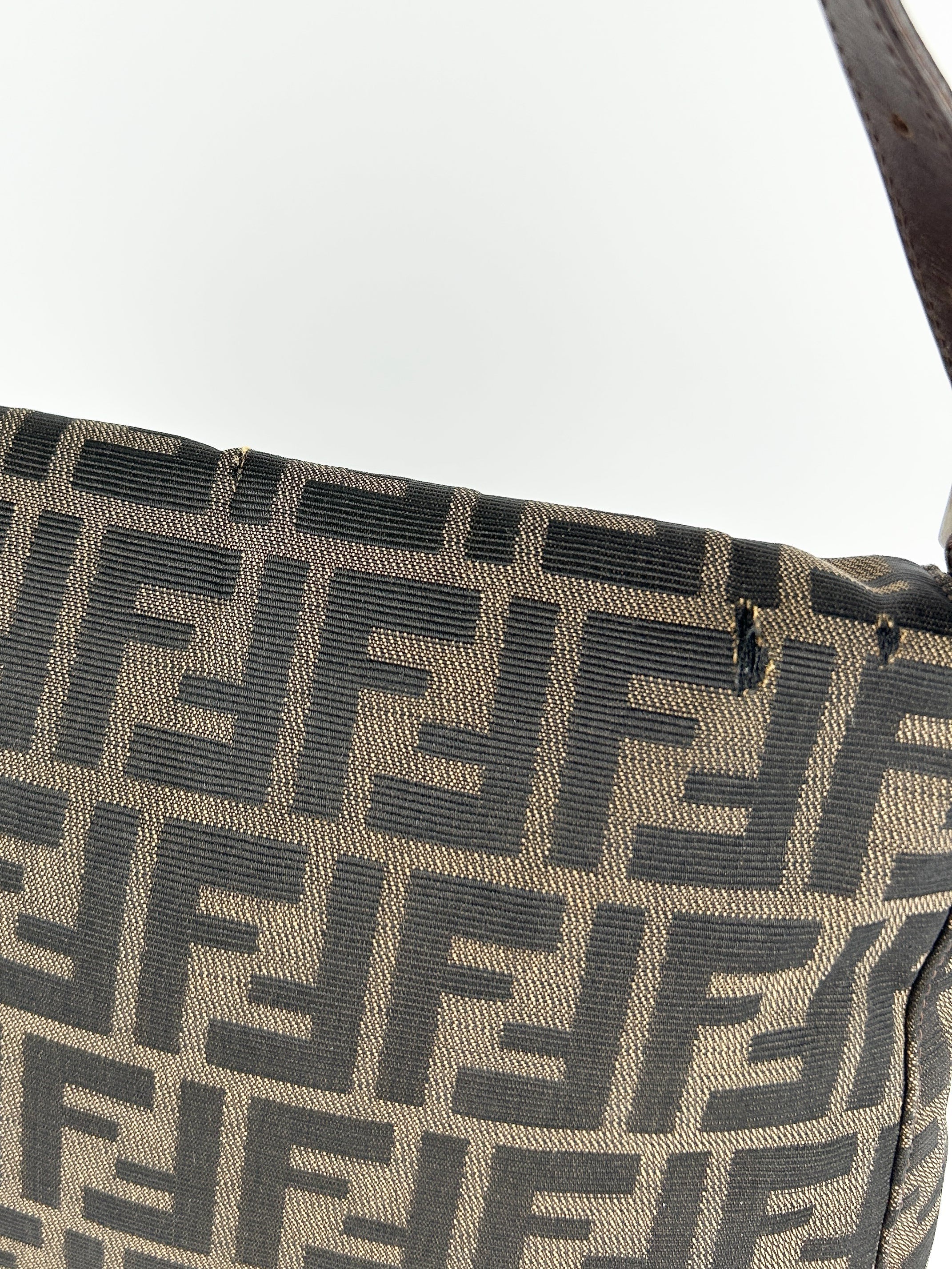 Vintage Fendi Zucca Mamma Baguette Shoulder Bag