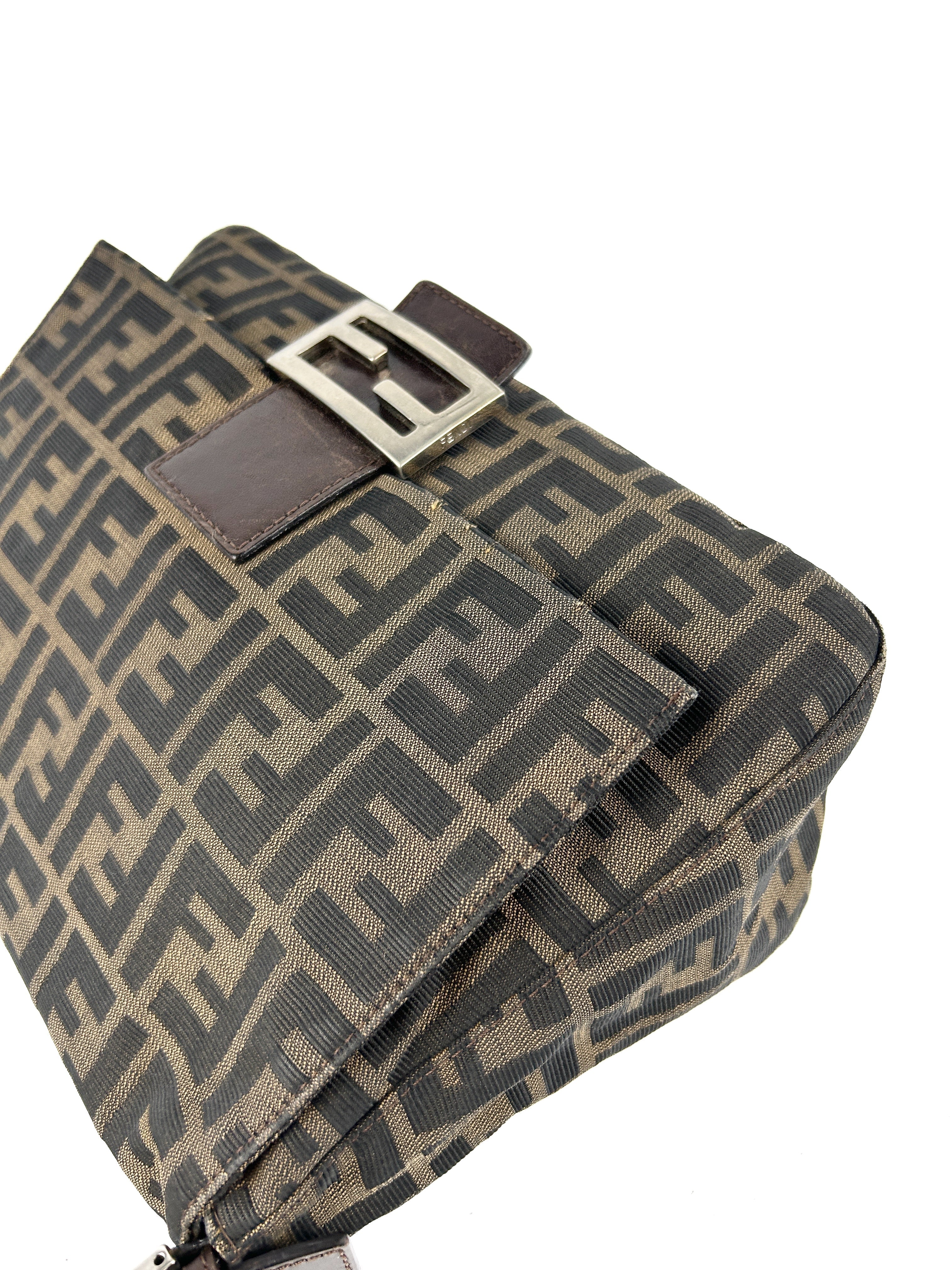 Vintage Fendi Zucca Mamma Baguette Shoulder Bag
