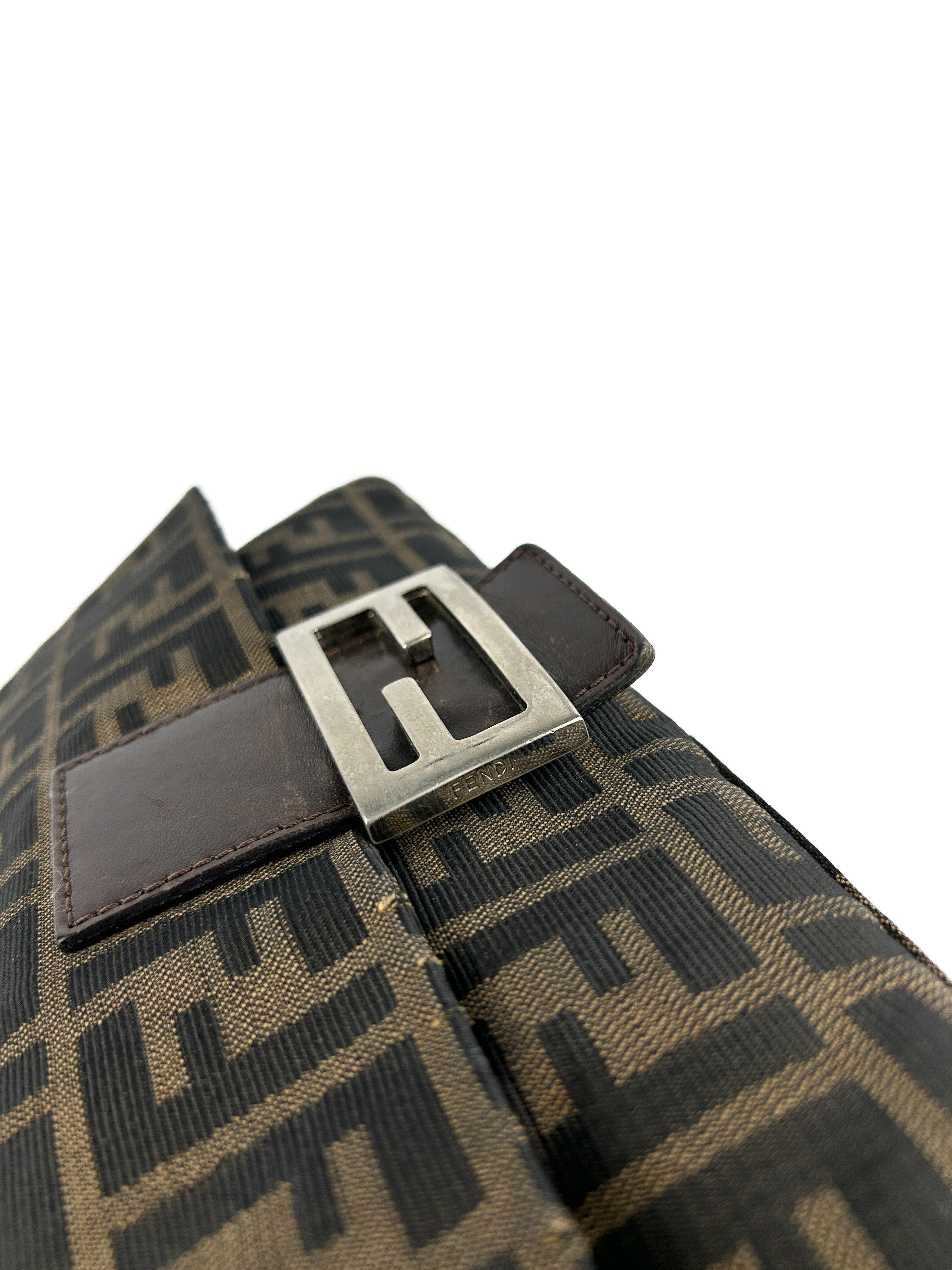 Vintage Fendi Zucca Mamma Baguette Shoulder Bag