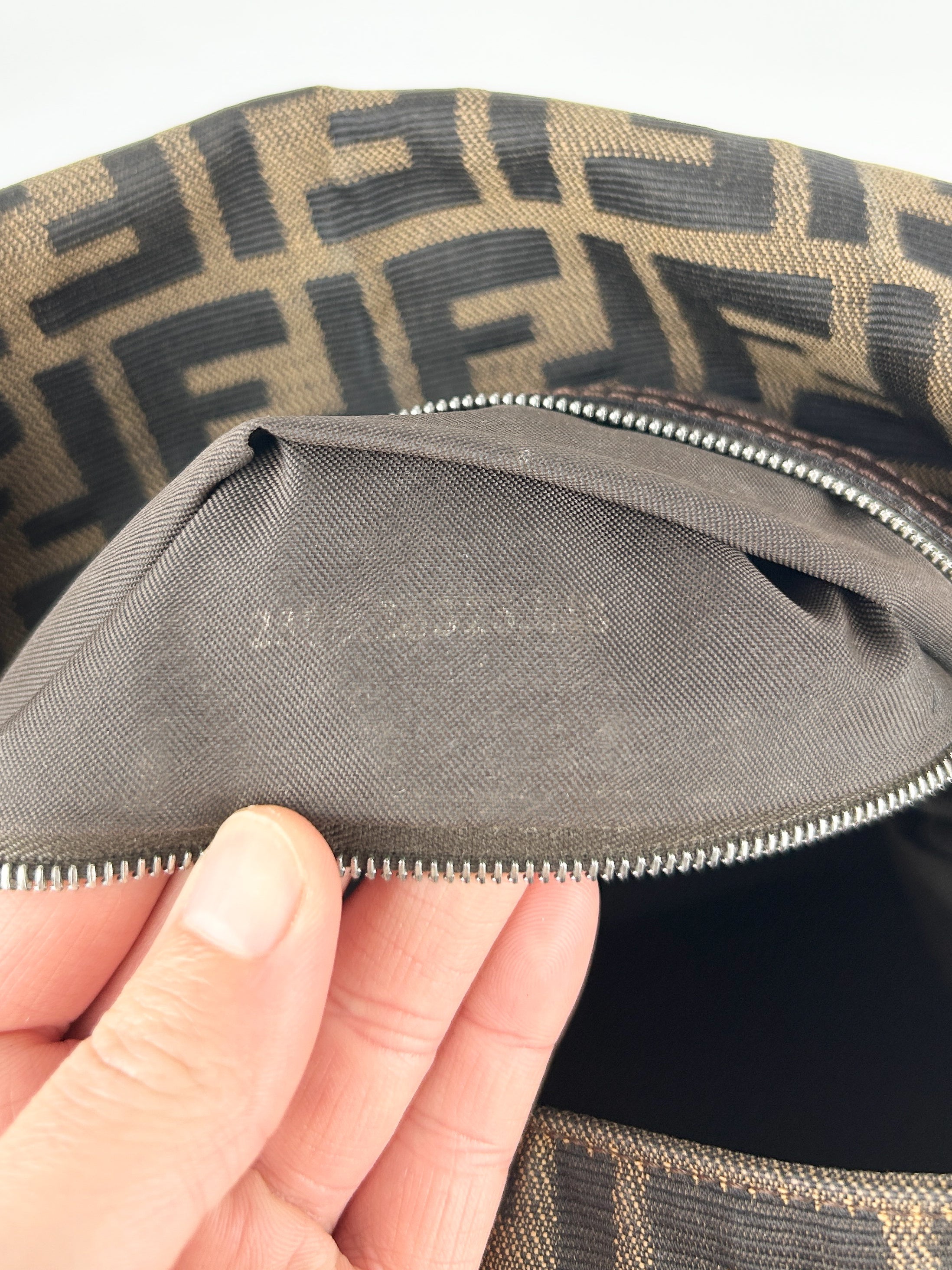 Vintage Fendi Zucca Mamma Baguette Shoulder Bag