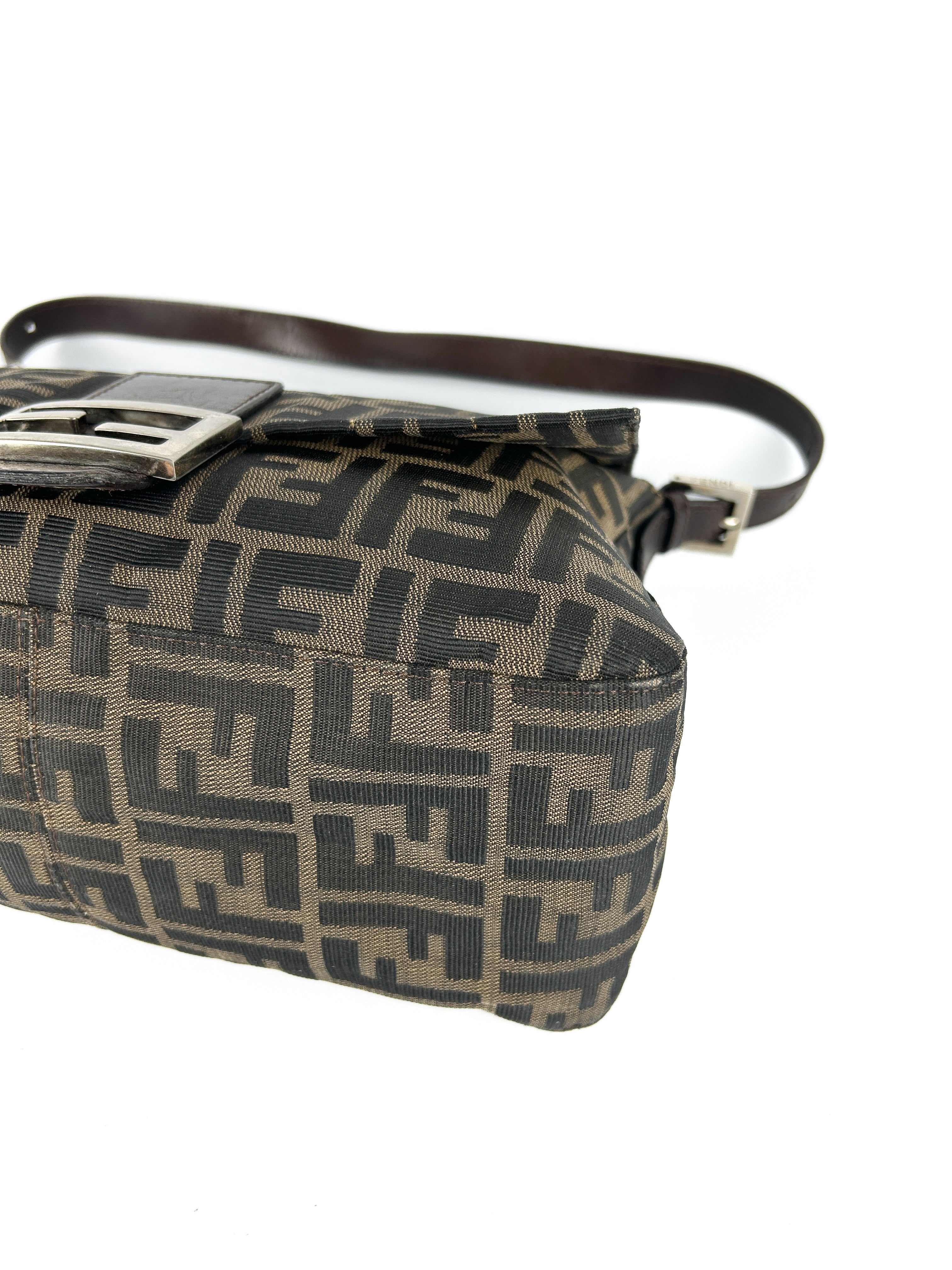 Vintage Fendi Zucca Mamma Baguette Shoulder Bag