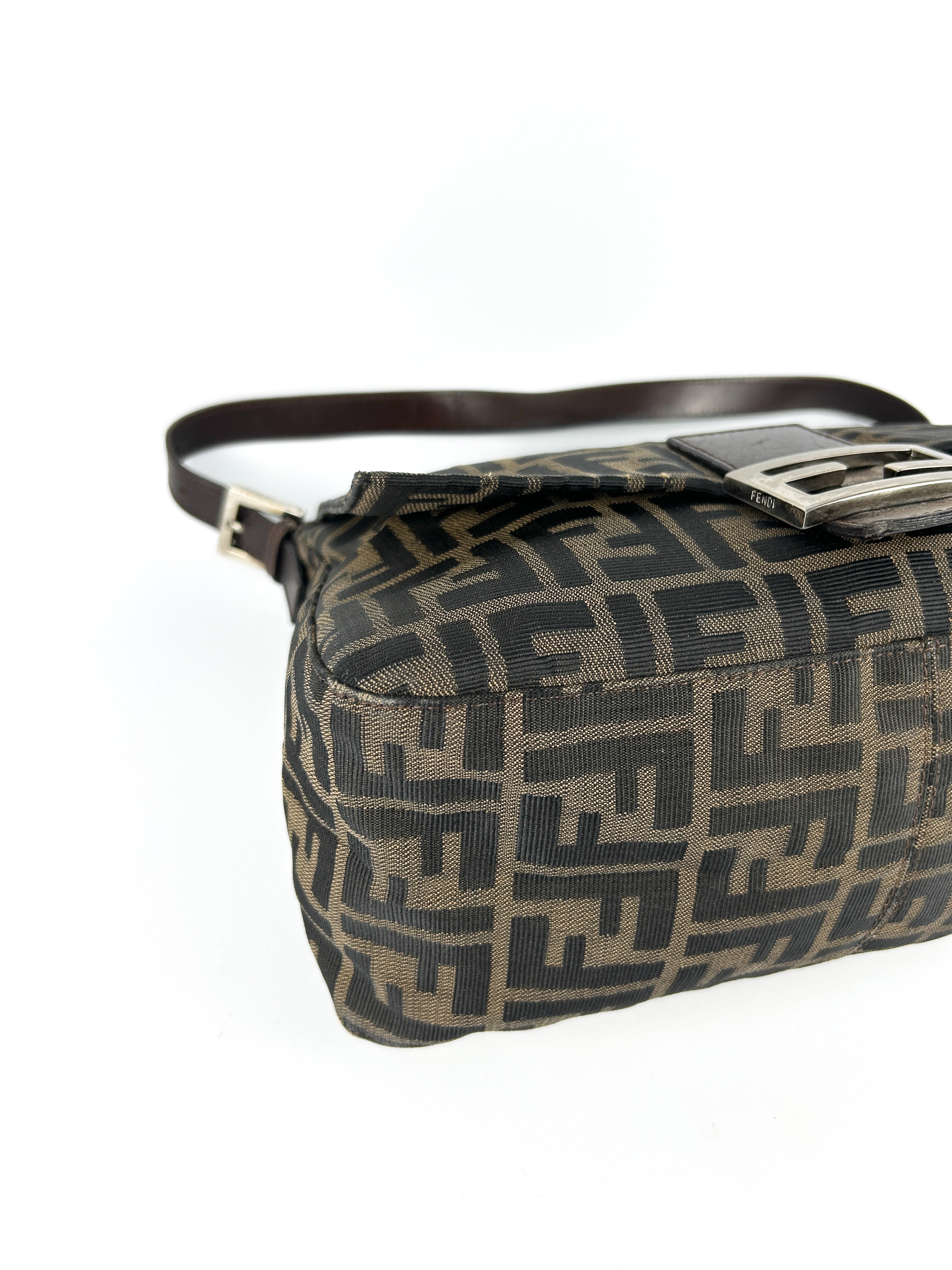 Vintage Fendi Zucca Mamma Baguette Shoulder Bag
