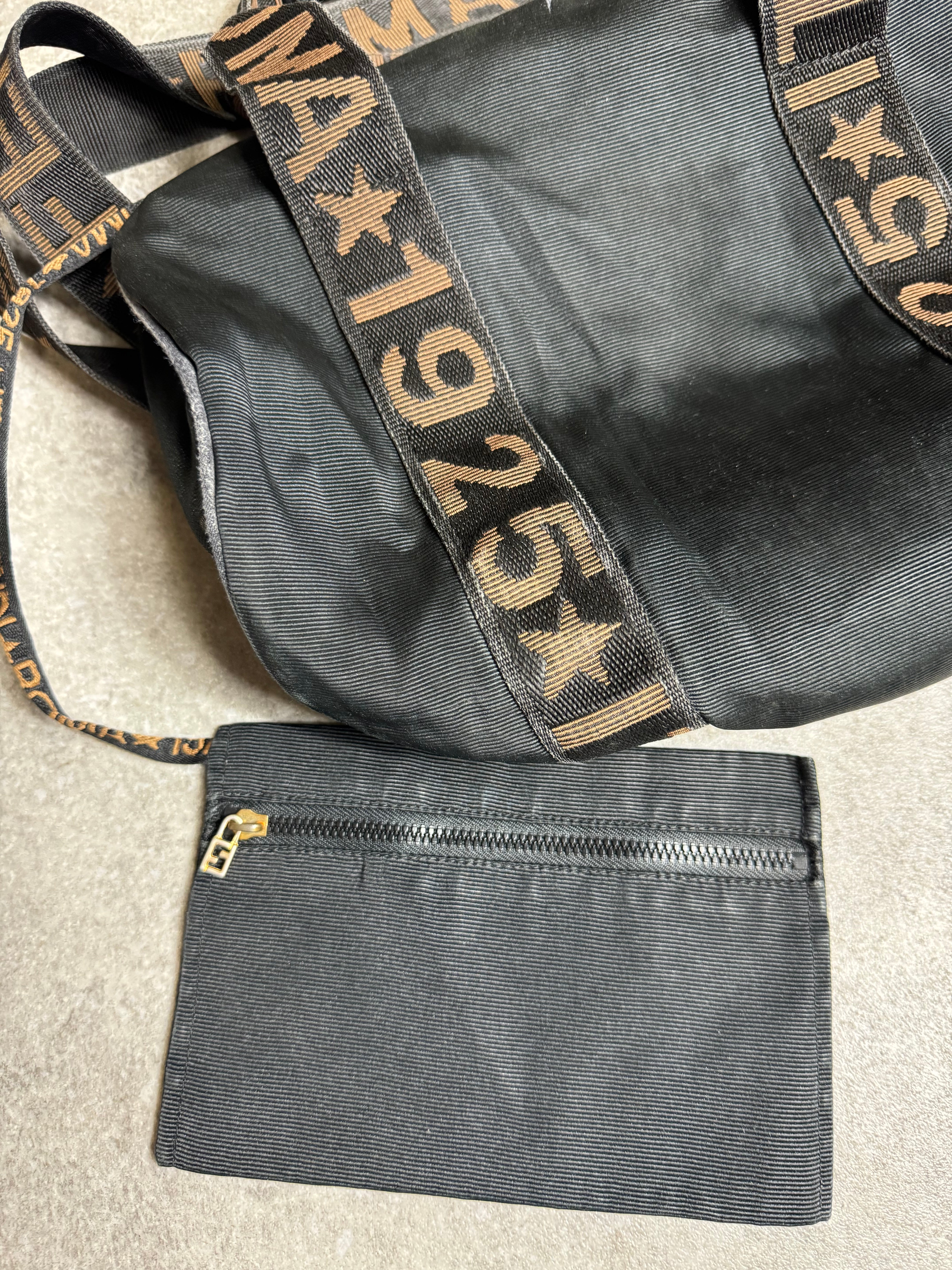 Fendi 1925 Logo Spellout Nylon Satchel