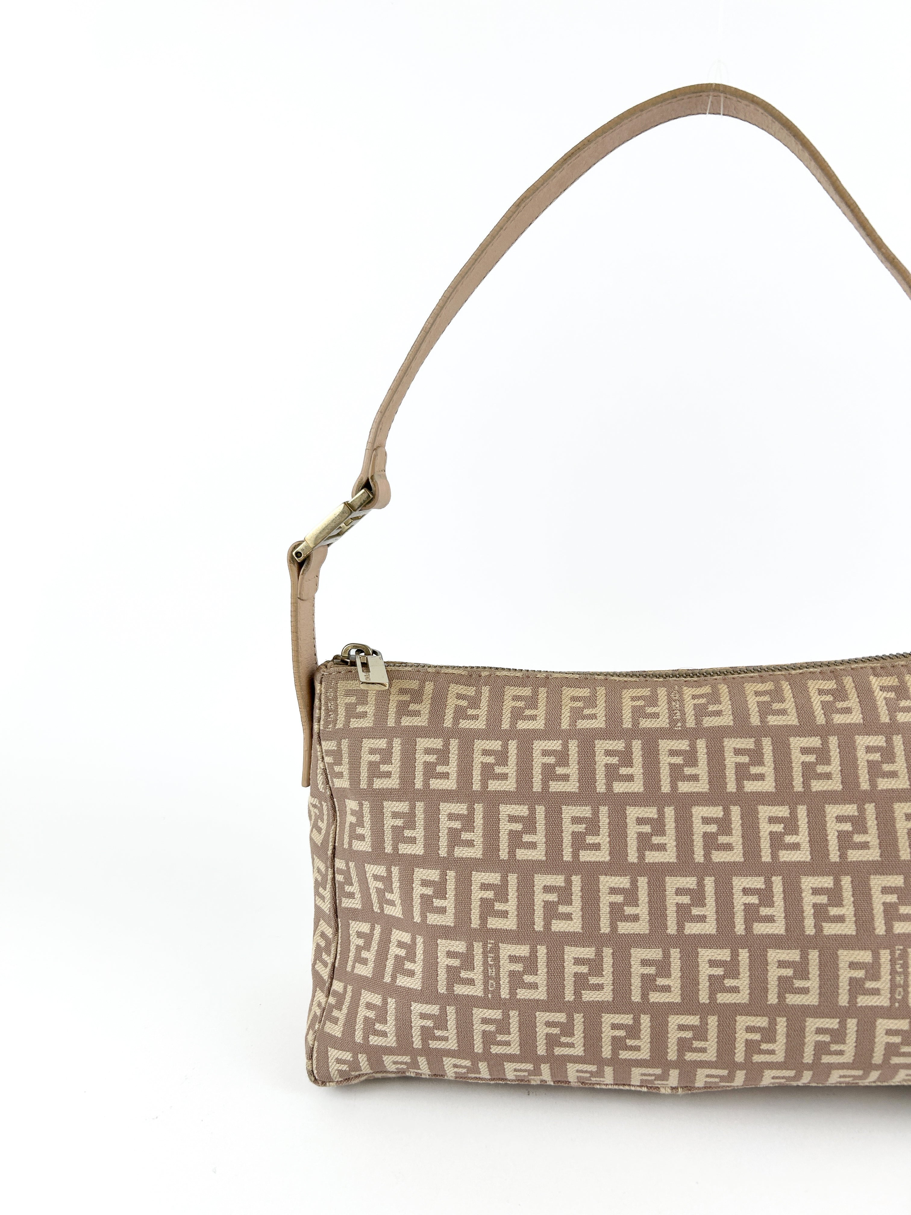 Vintage Fendi Zucca Pink Shoulder Bag