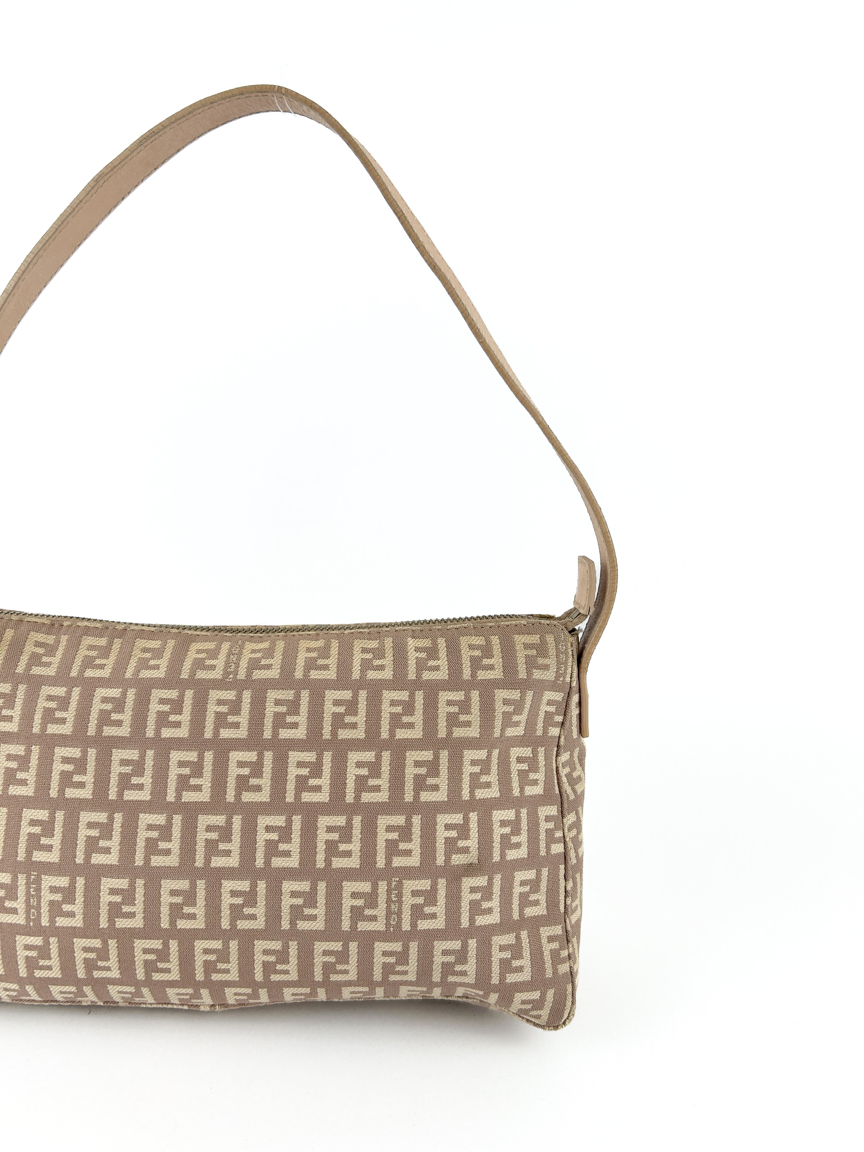 Vintage Fendi Zucca Pink Shoulder Bag