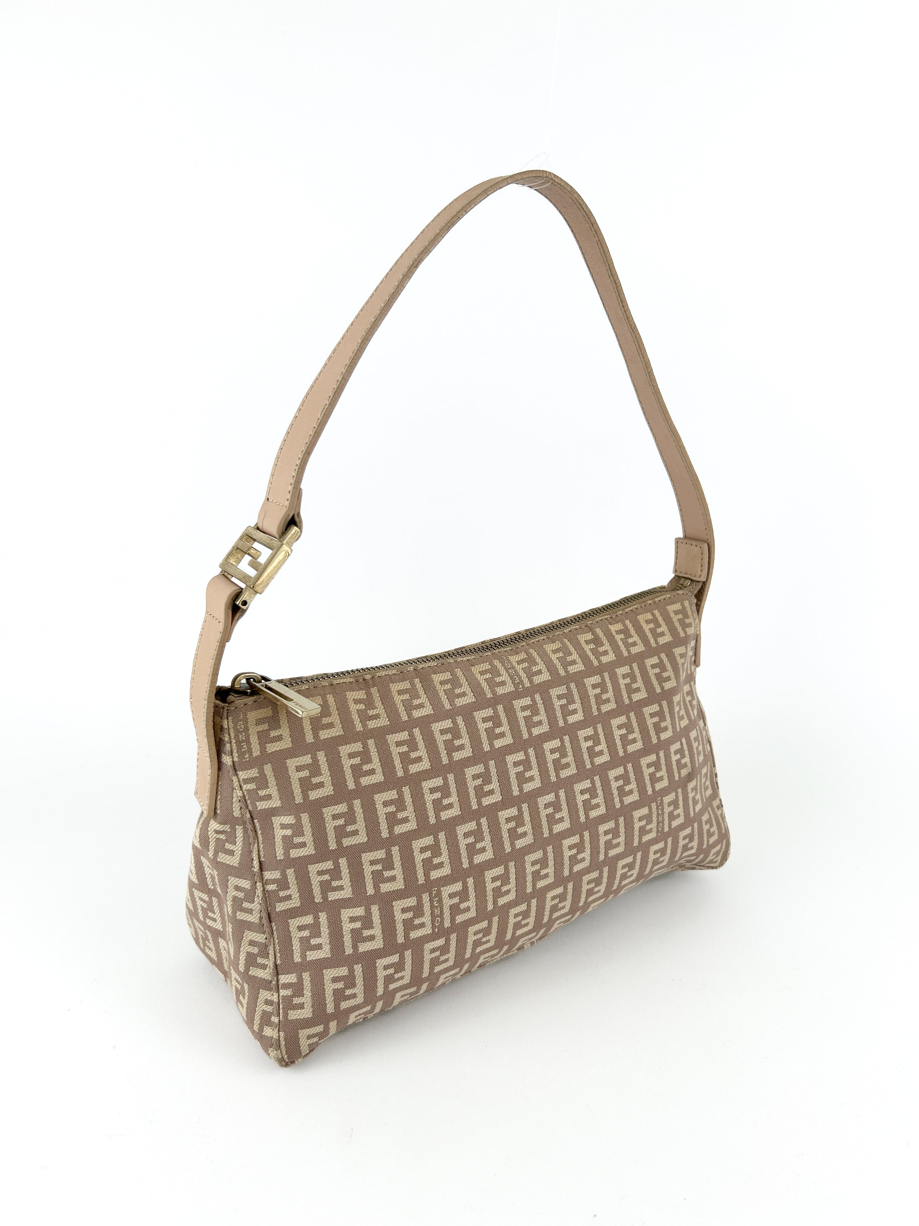 Vintage Fendi Zucca Pink Shoulder Bag