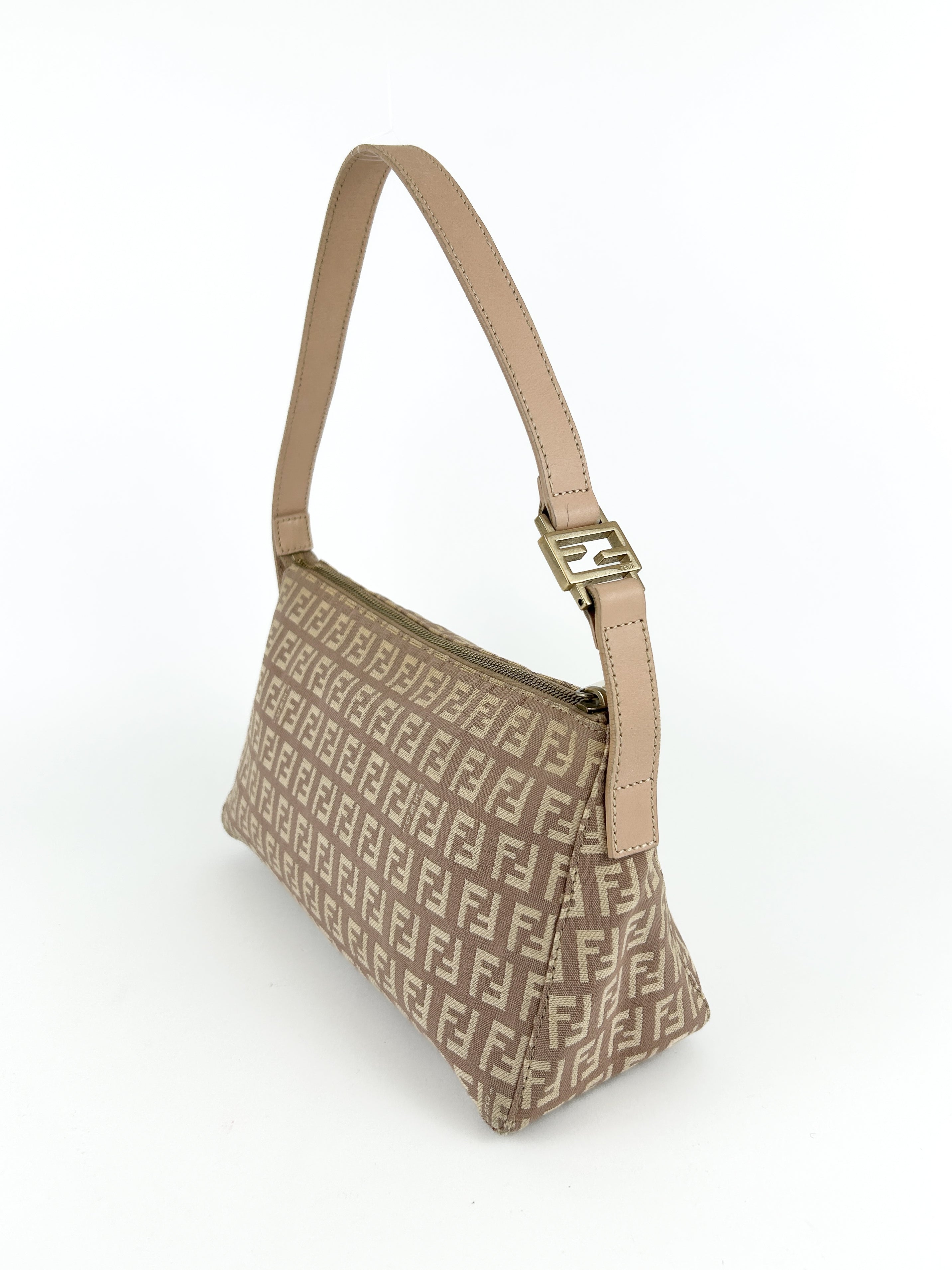 Vintage Fendi Zucca Pink Shoulder Bag