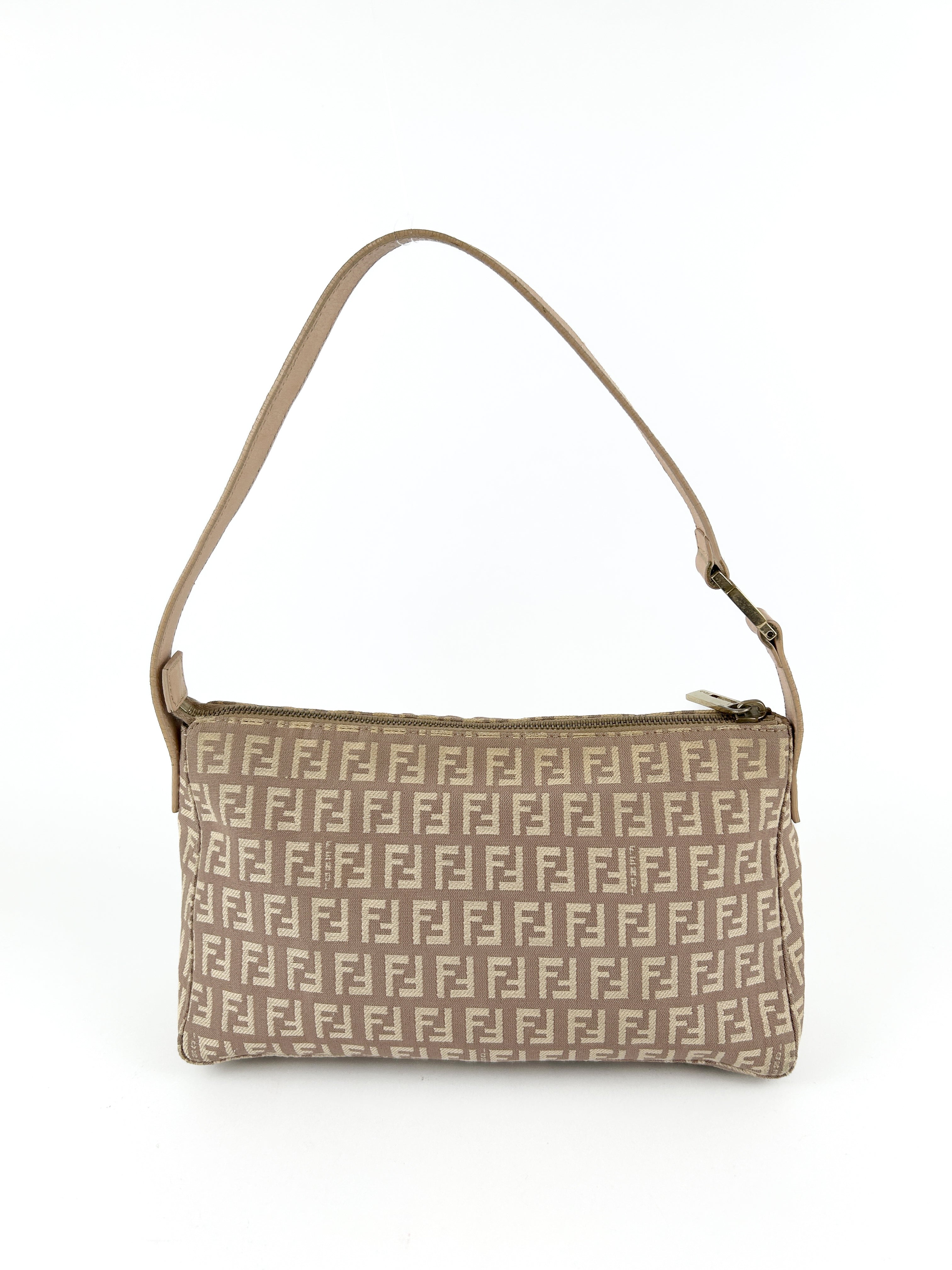 Vintage Fendi Zucca Pink Shoulder Bag