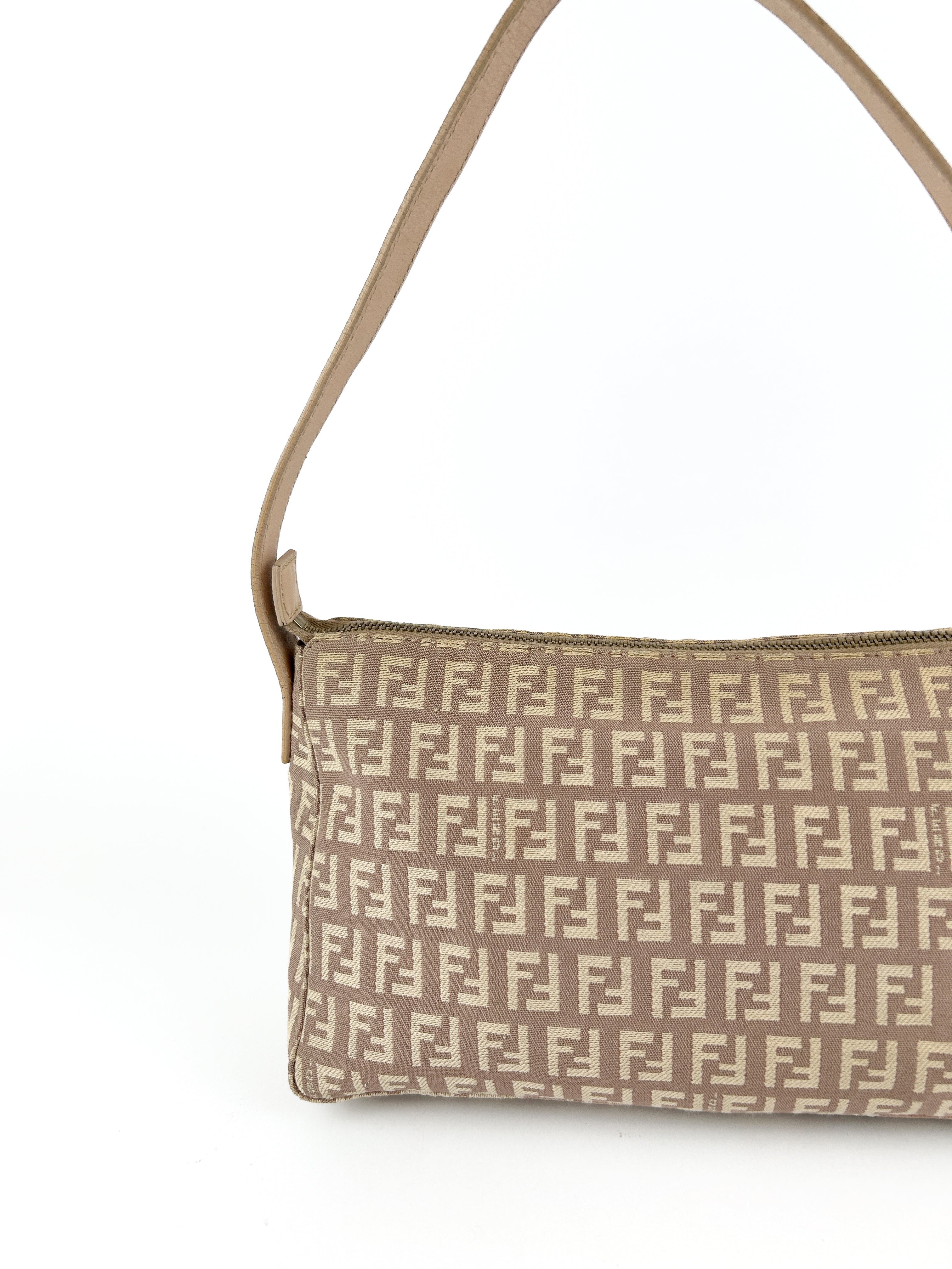 Vintage Fendi Zucca Pink Shoulder Bag