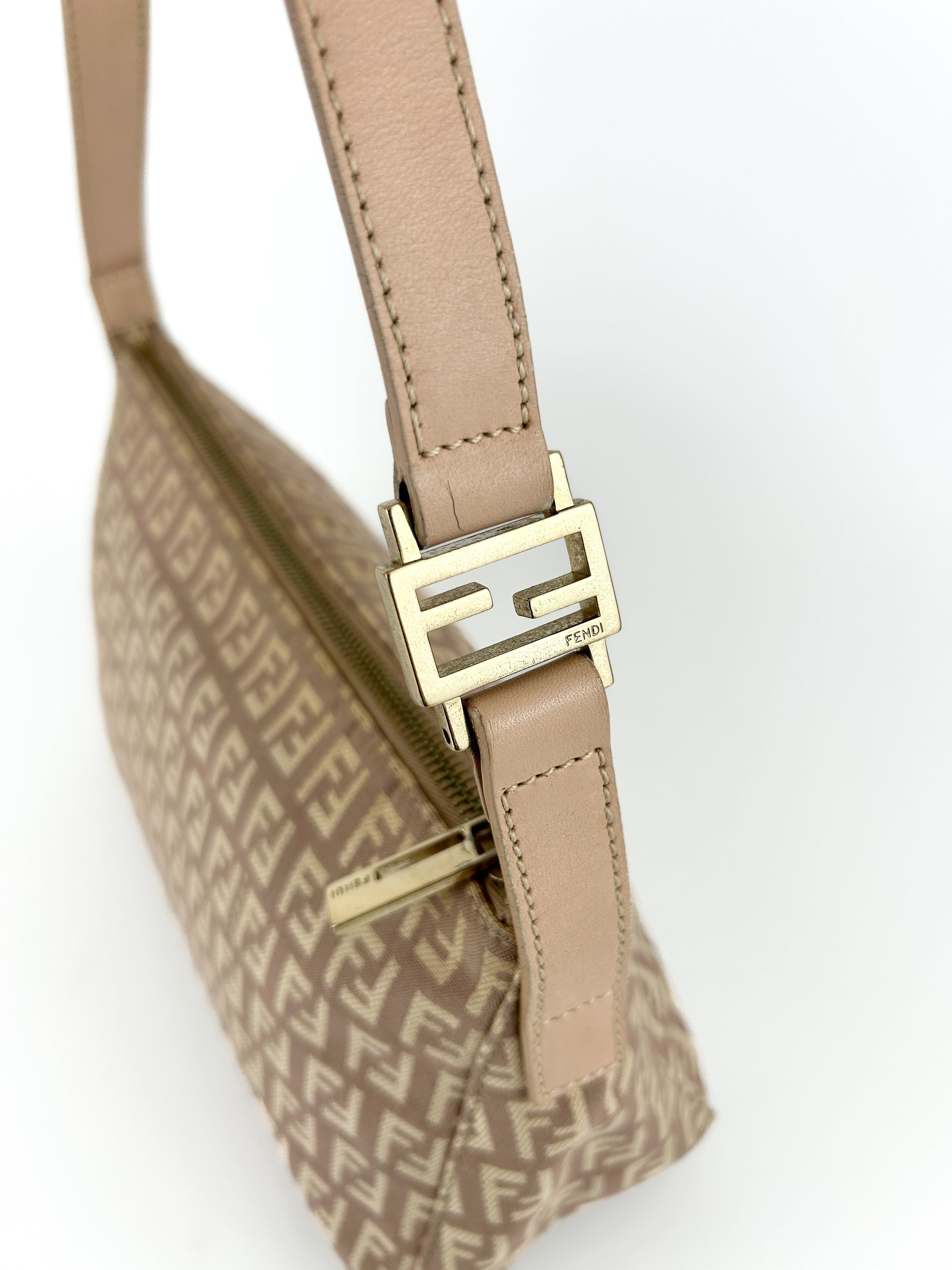 Vintage Fendi Zucca Pink Shoulder Bag