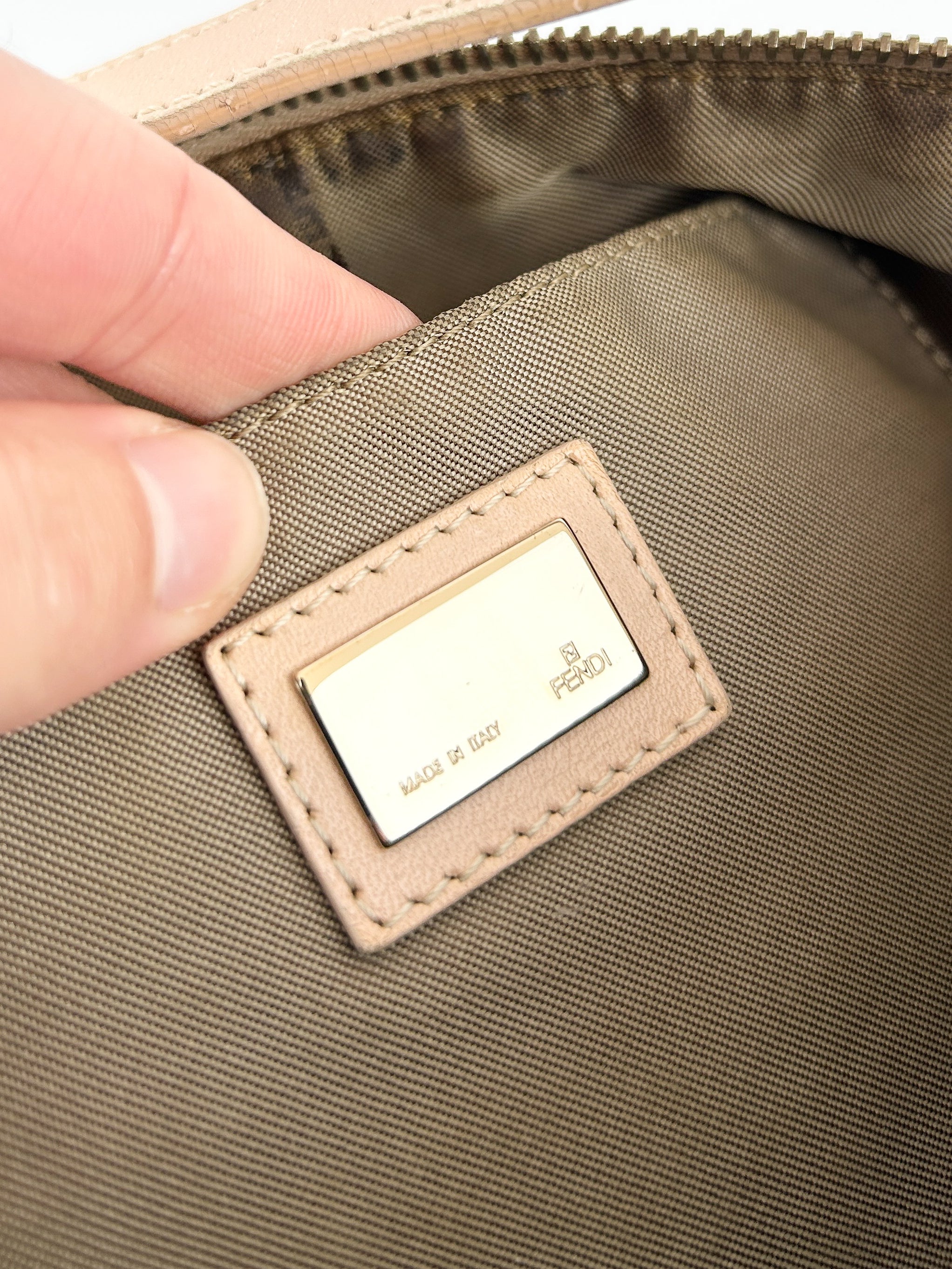 Vintage Fendi Zucca Pink Shoulder Bag