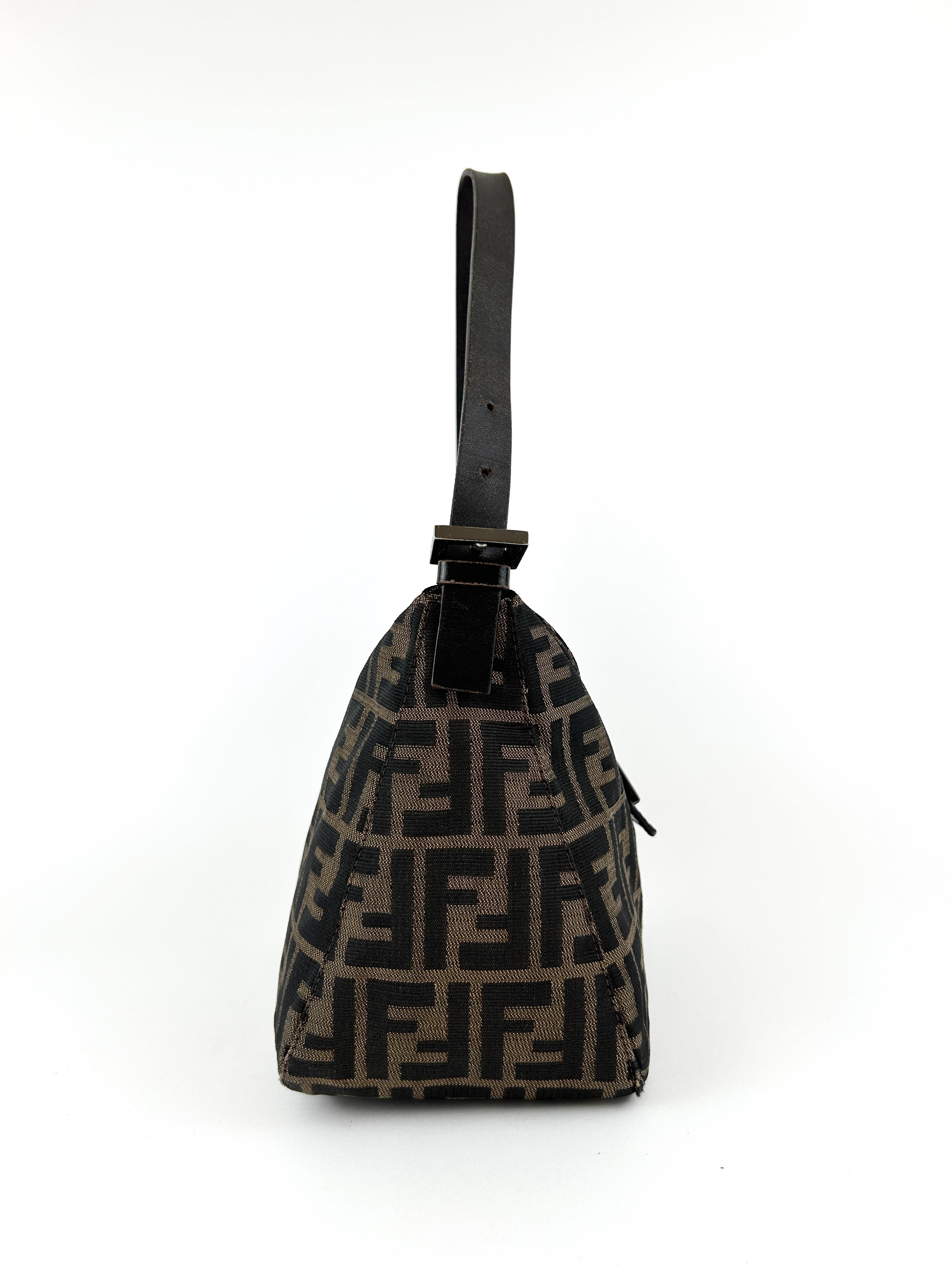 Vintage Fendi Zucca Mamma Baguette Shoulder Bag