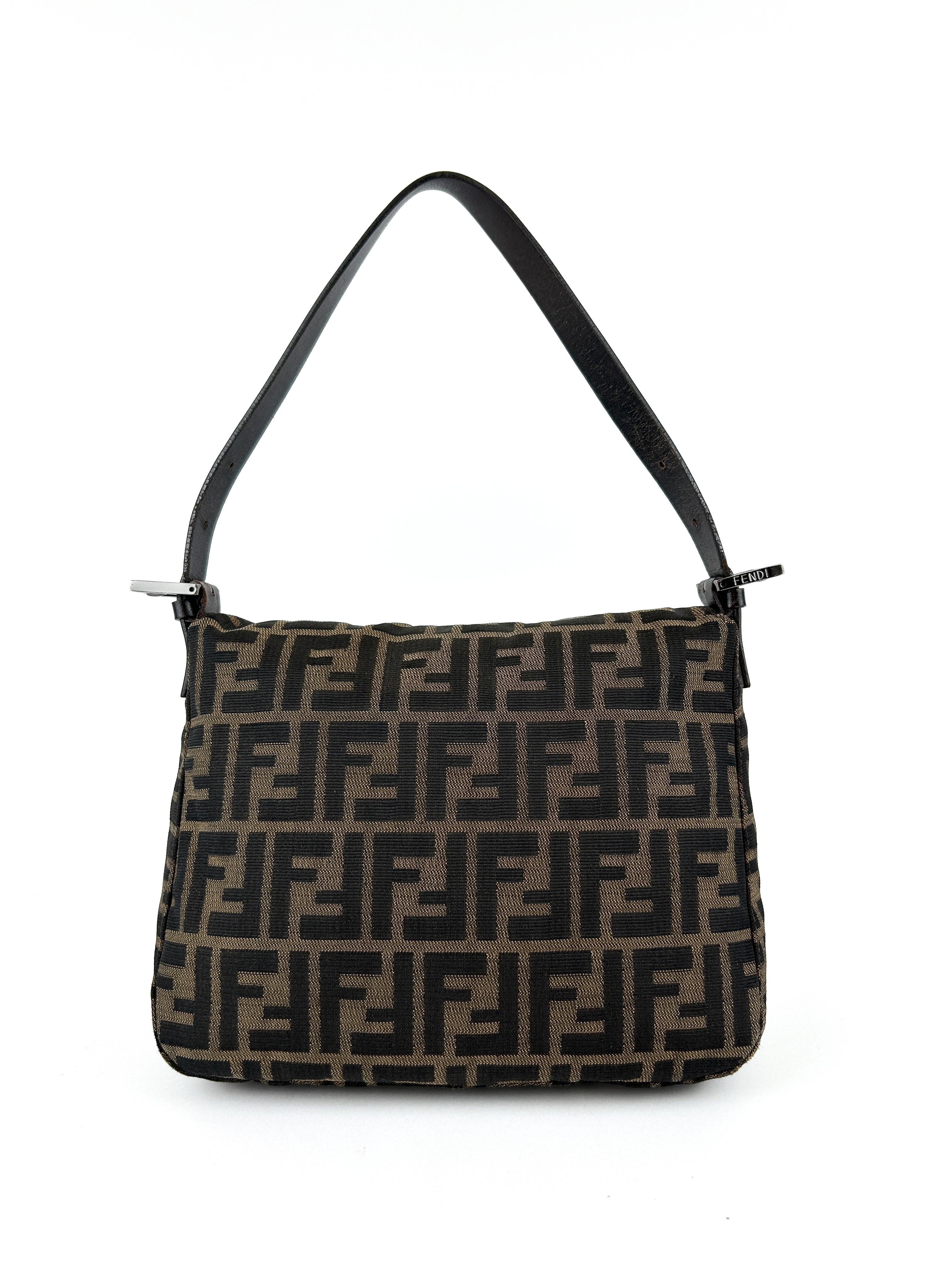 Vintage Fendi Zucca Mamma Baguette Shoulder Bag