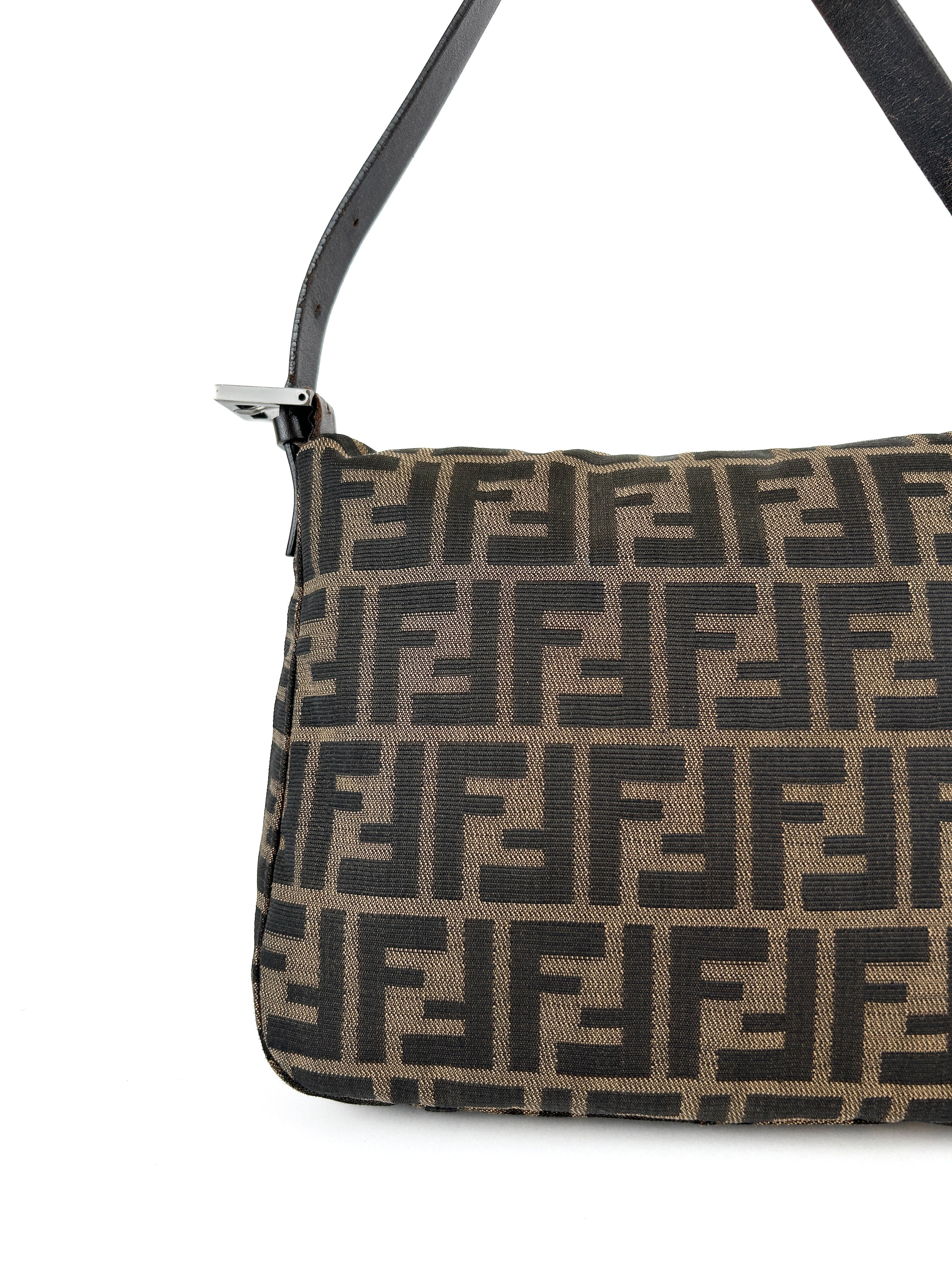 Vintage Fendi Zucca Mamma Baguette Shoulder Bag