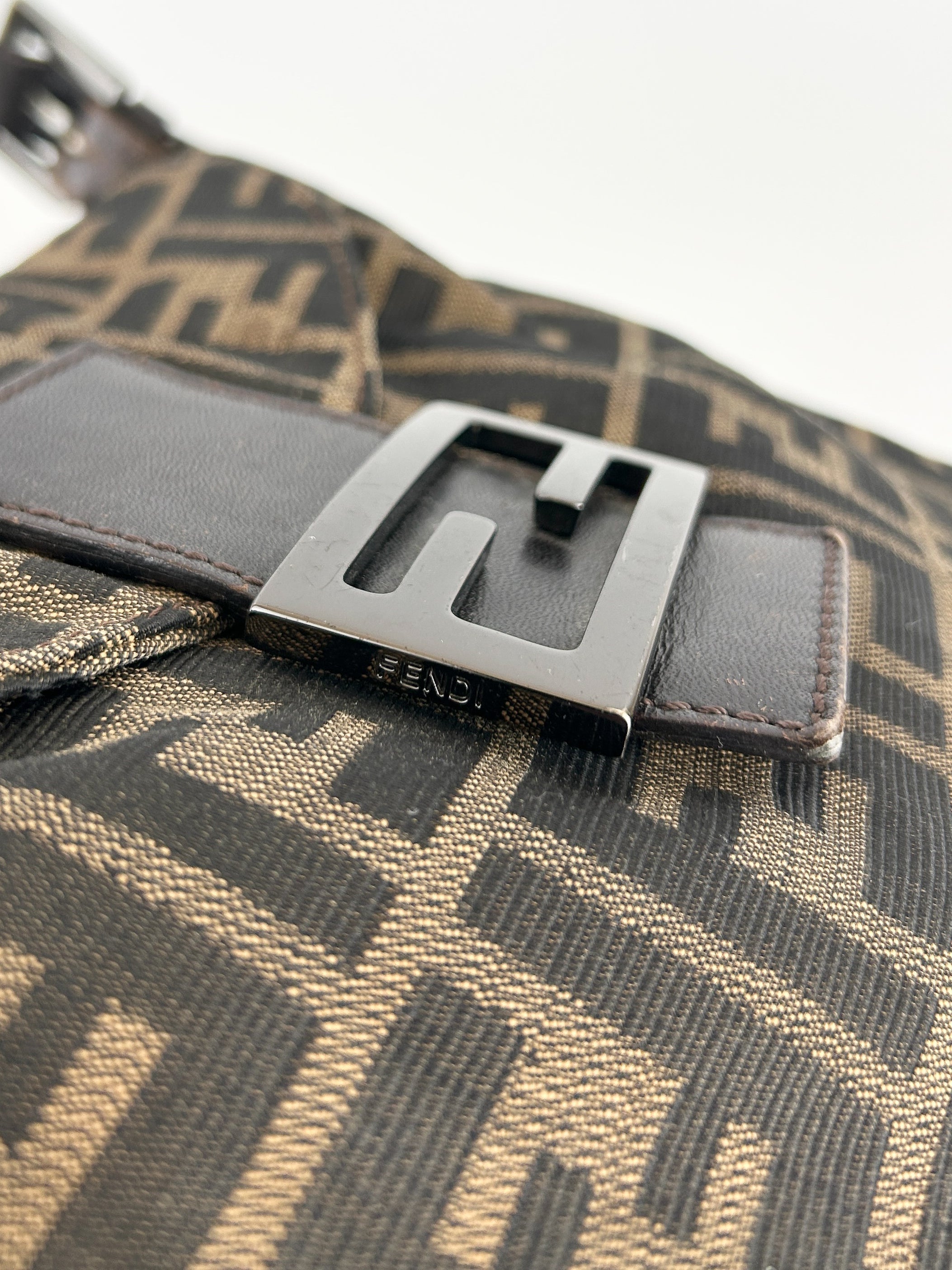 Vintage Fendi Zucca Mamma Baguette Shoulder Bag