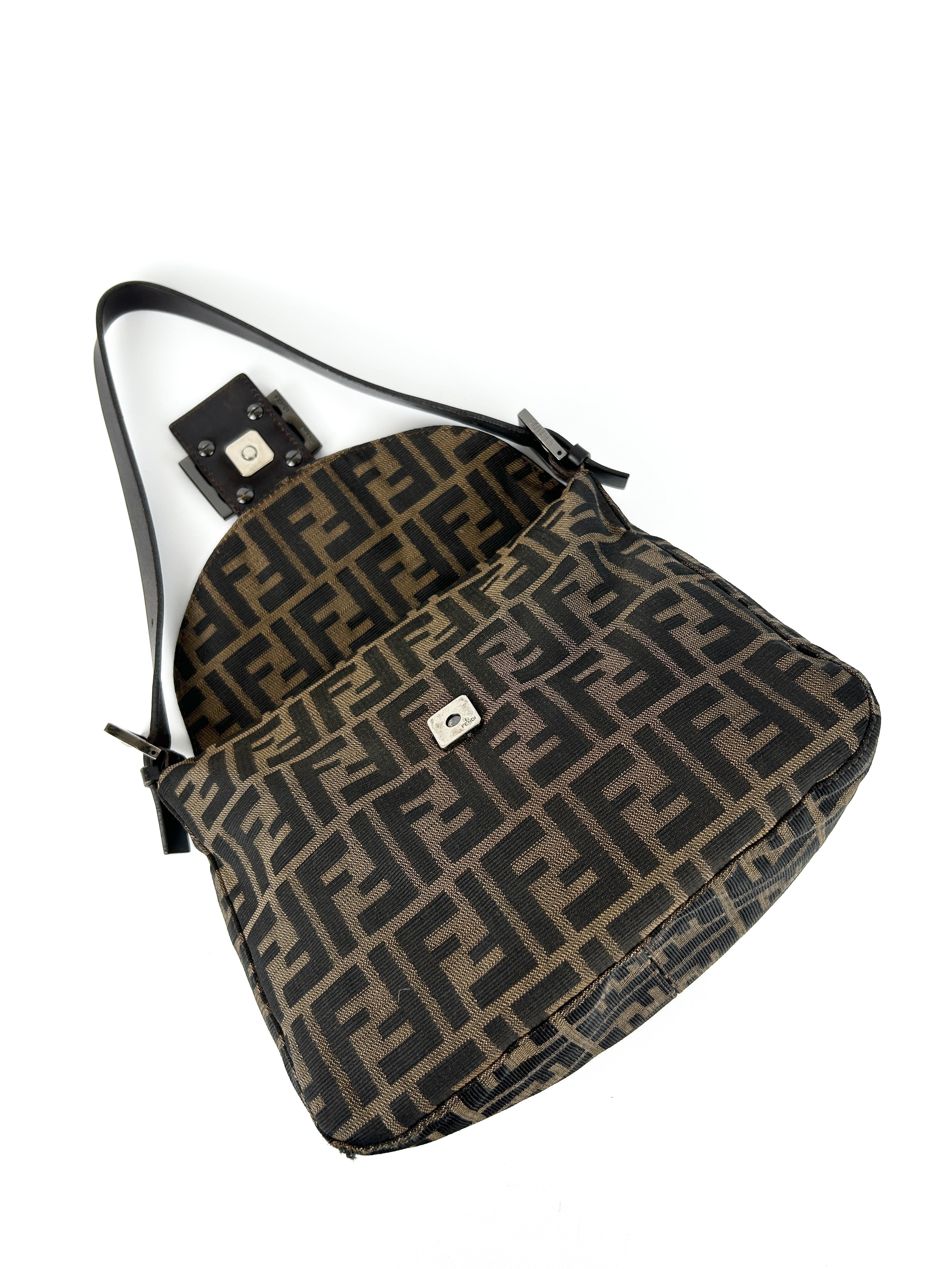Vintage Fendi Zucca Mamma Baguette Shoulder Bag