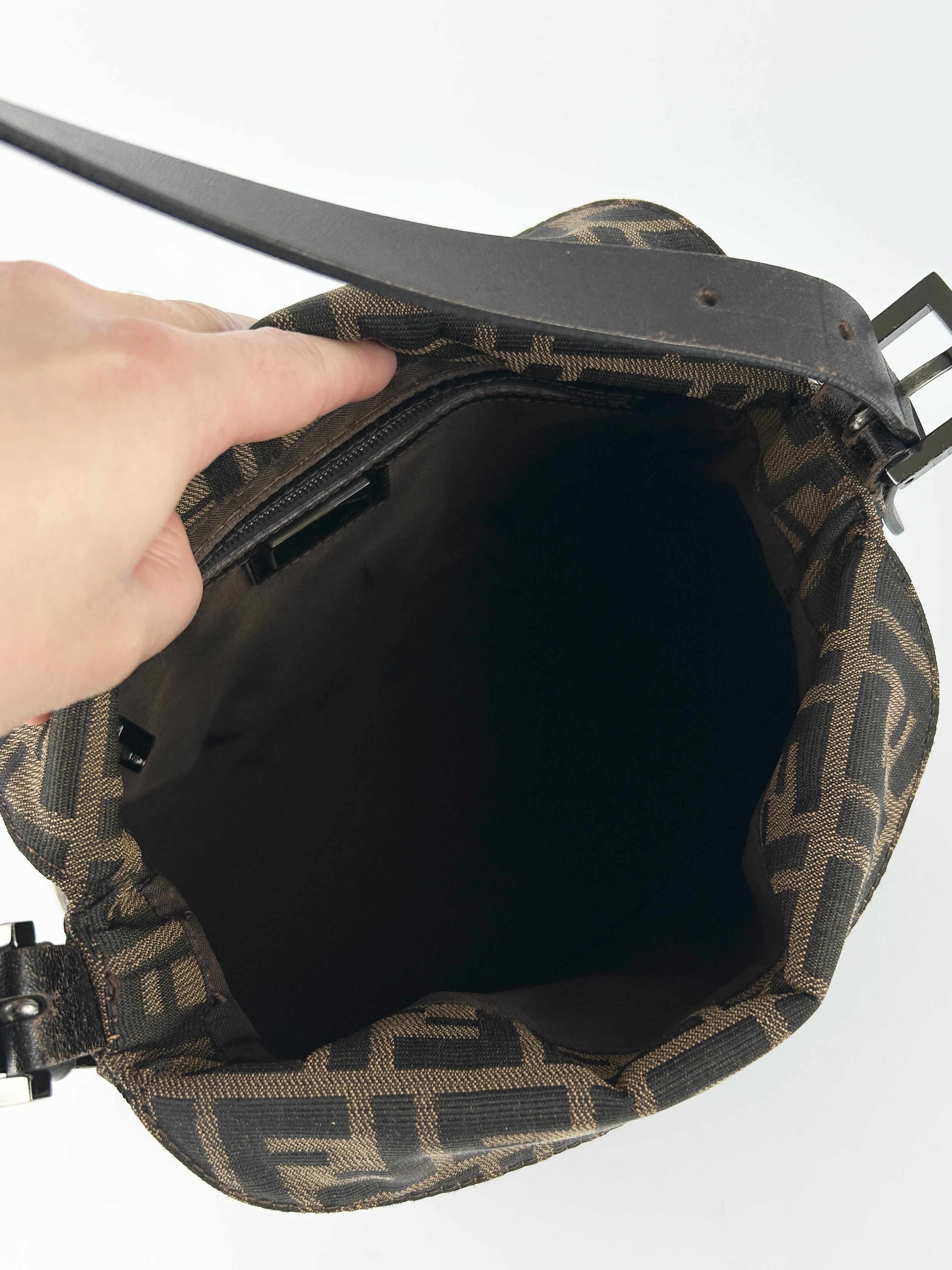 Vintage Fendi Zucca Mamma Baguette Shoulder Bag