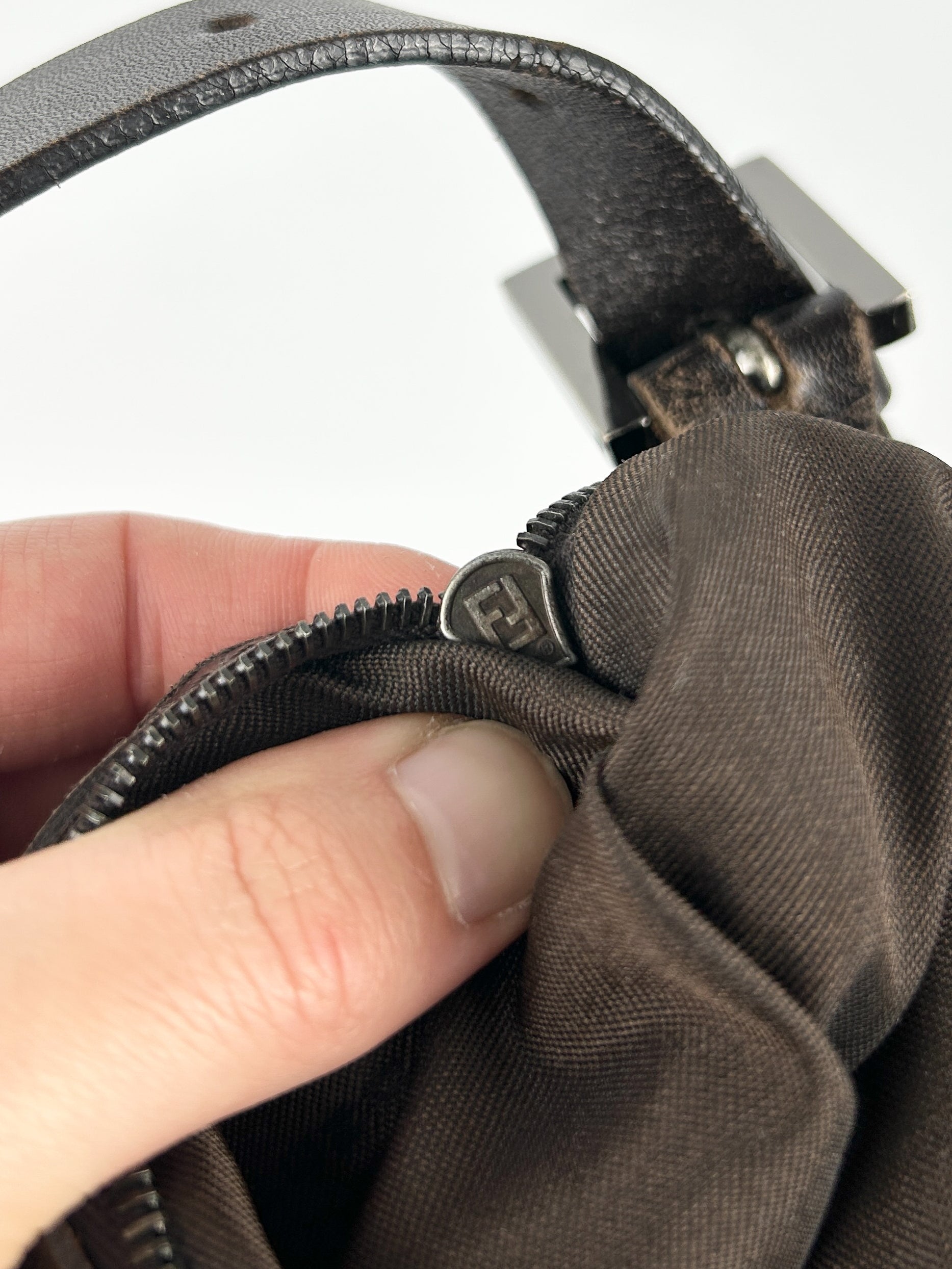 Vintage Fendi Zucca Mamma Baguette Shoulder Bag