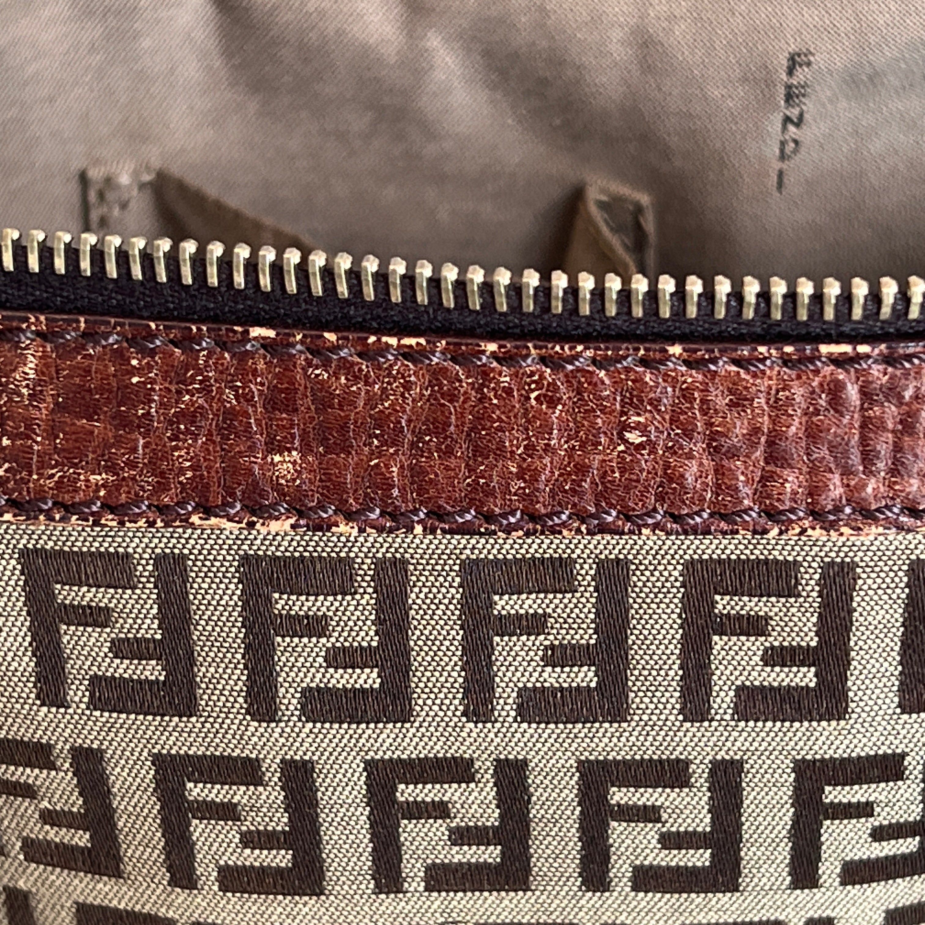 FENDI Brown Zucchino Tote
