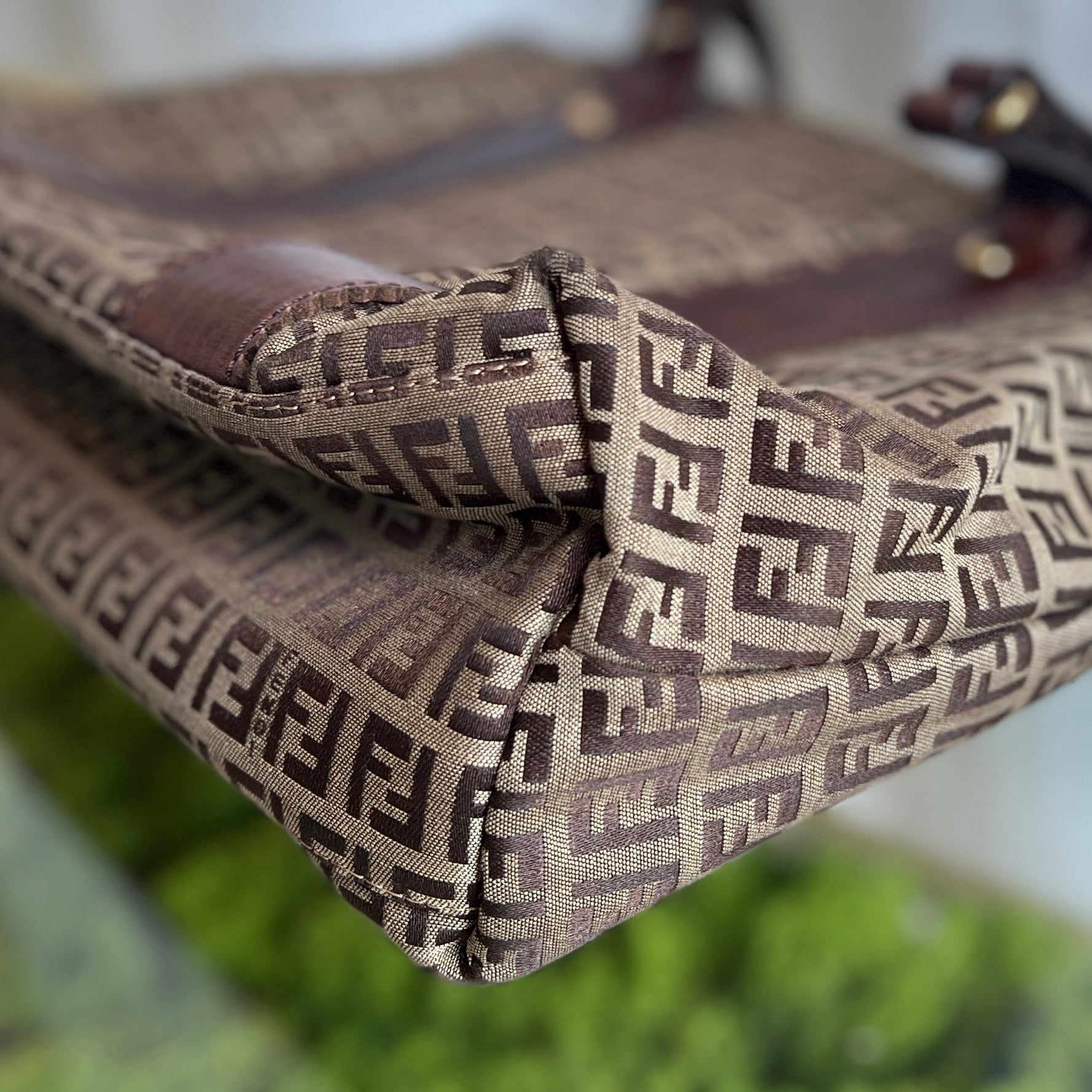 FENDI Brown Zucchino Tote