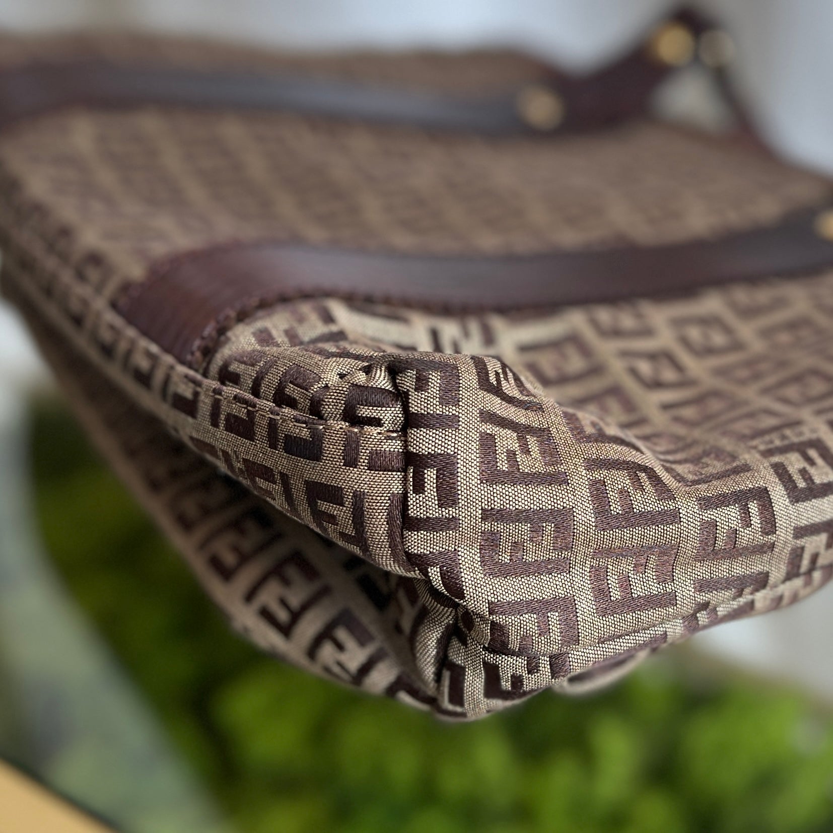 FENDI Brown Zucchino Tote