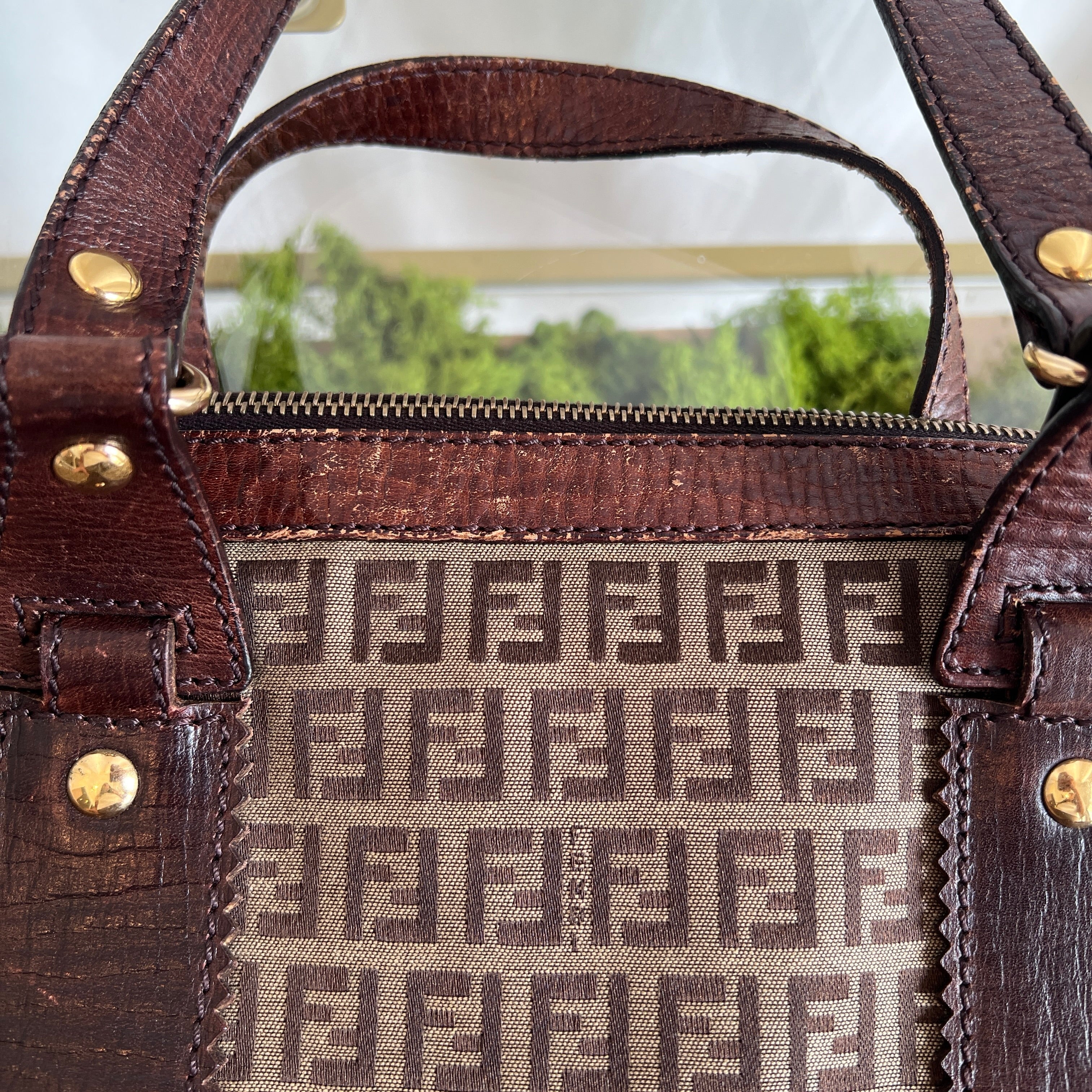 FENDI Brown Zucchino Tote