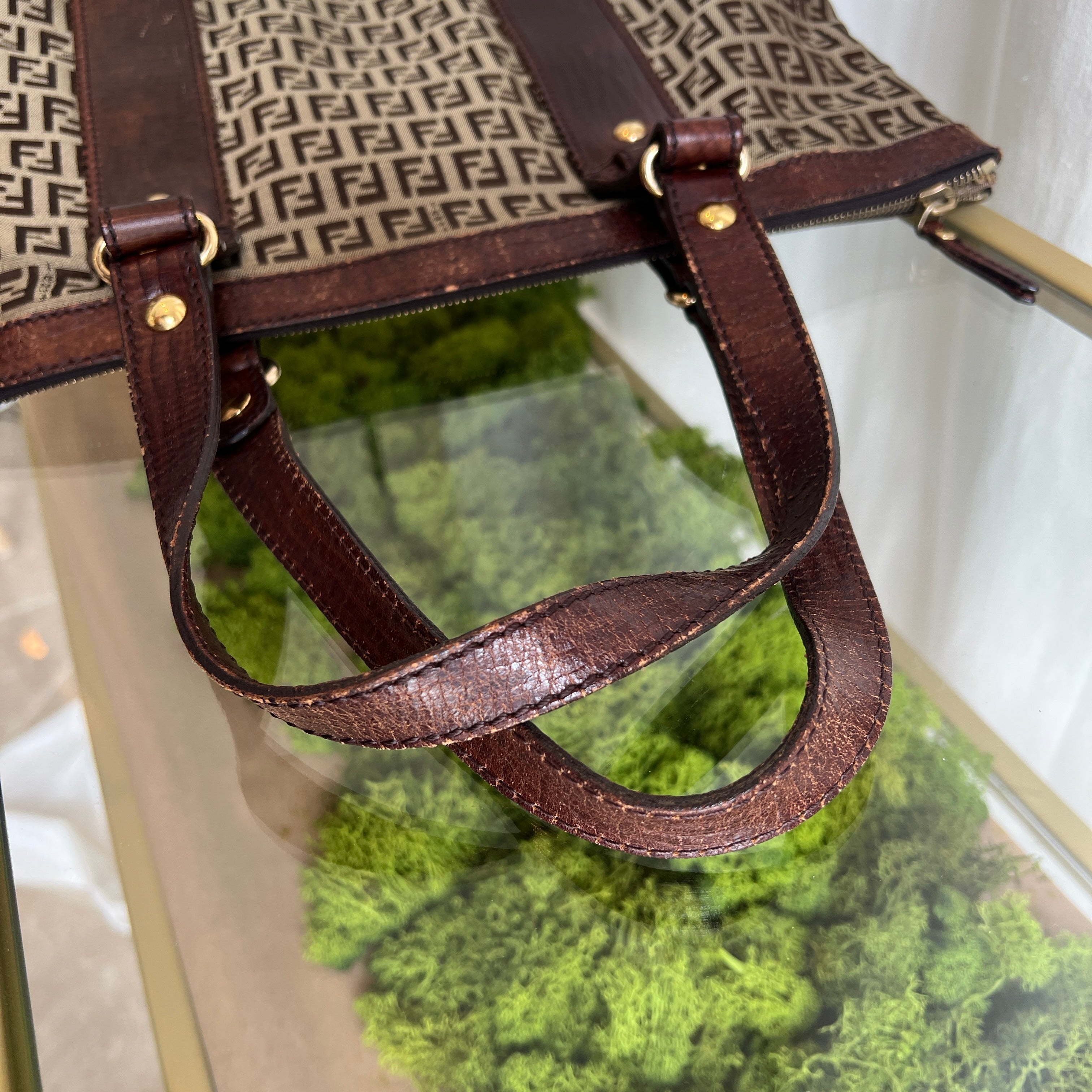 FENDI Brown Zucchino Tote