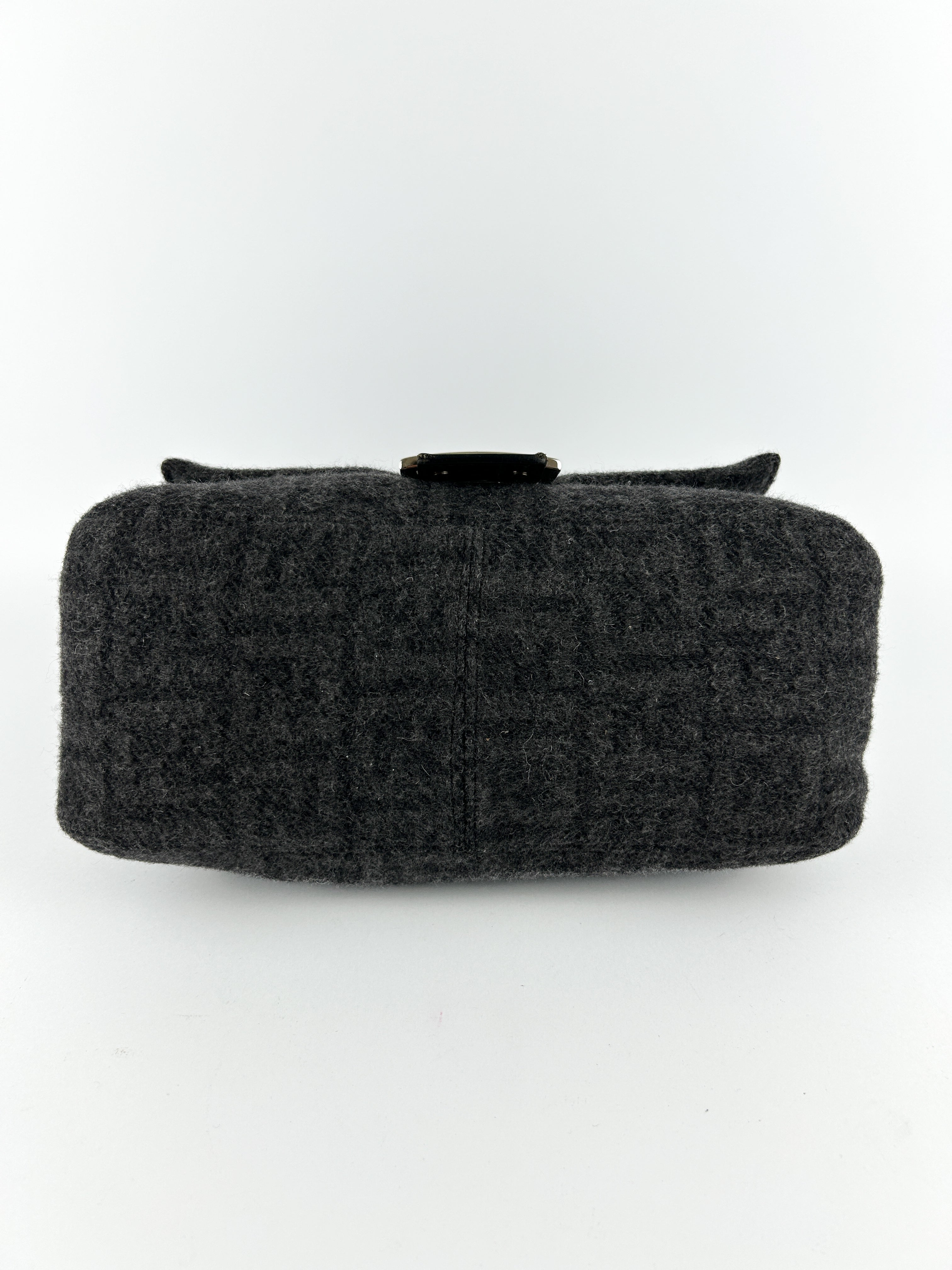 Vintage Fendi Zucca Cashmere Mamma Baguette Shoulder Bag