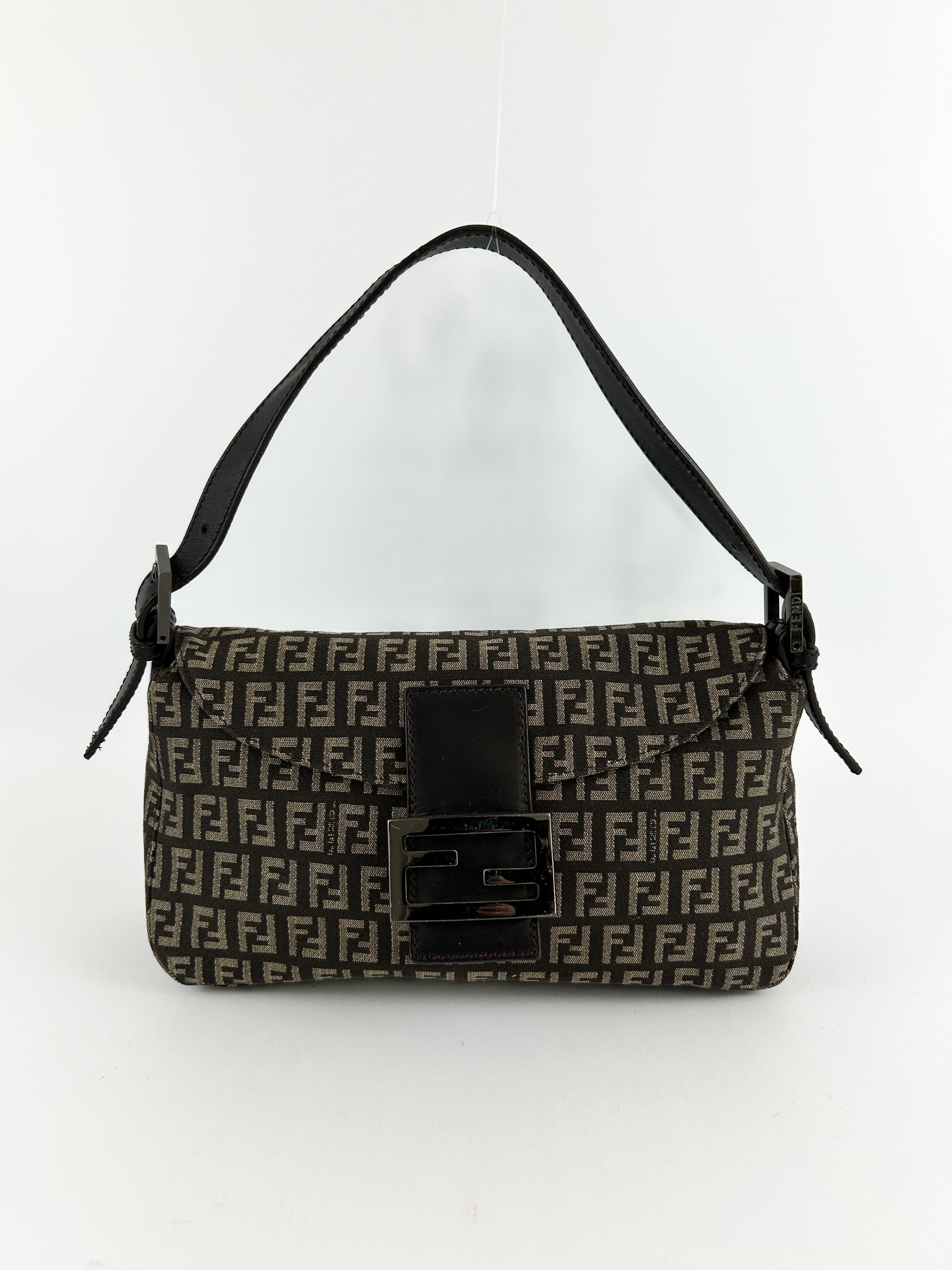 Vintage Fendi Zucca Baguette Shoulder Bag