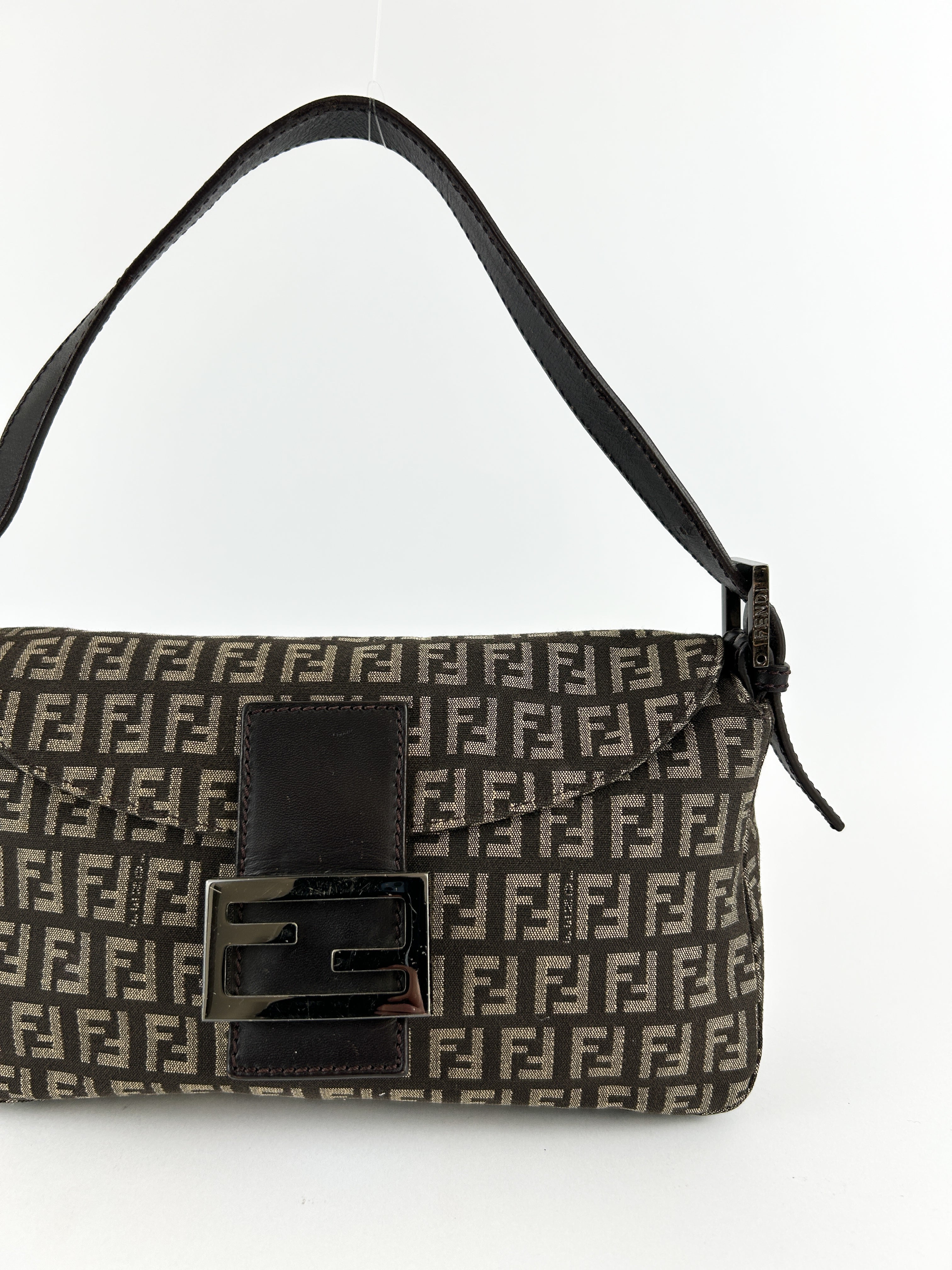 Vintage Fendi Zucca Baguette Shoulder Bag