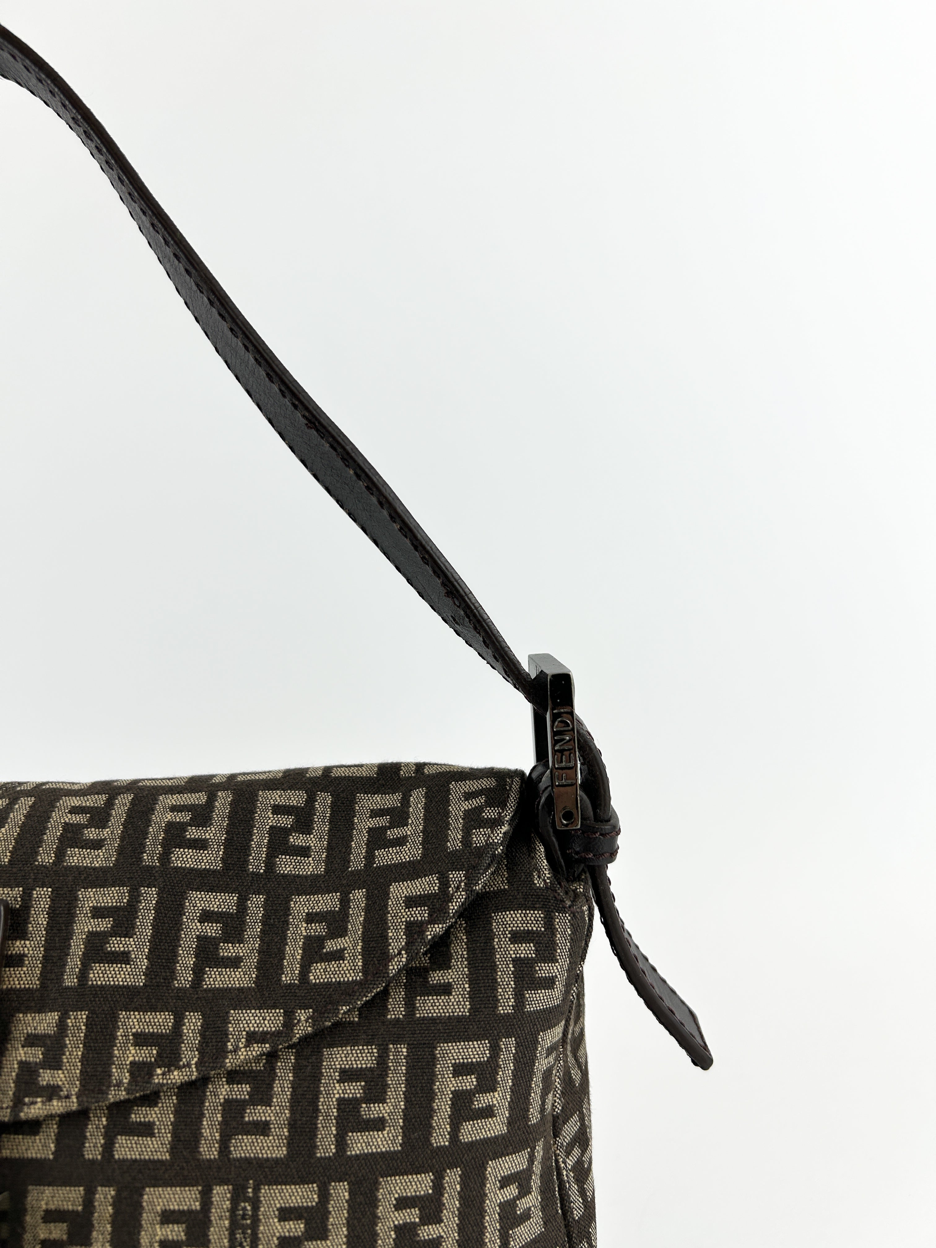 Vintage Fendi Zucca Baguette Shoulder Bag